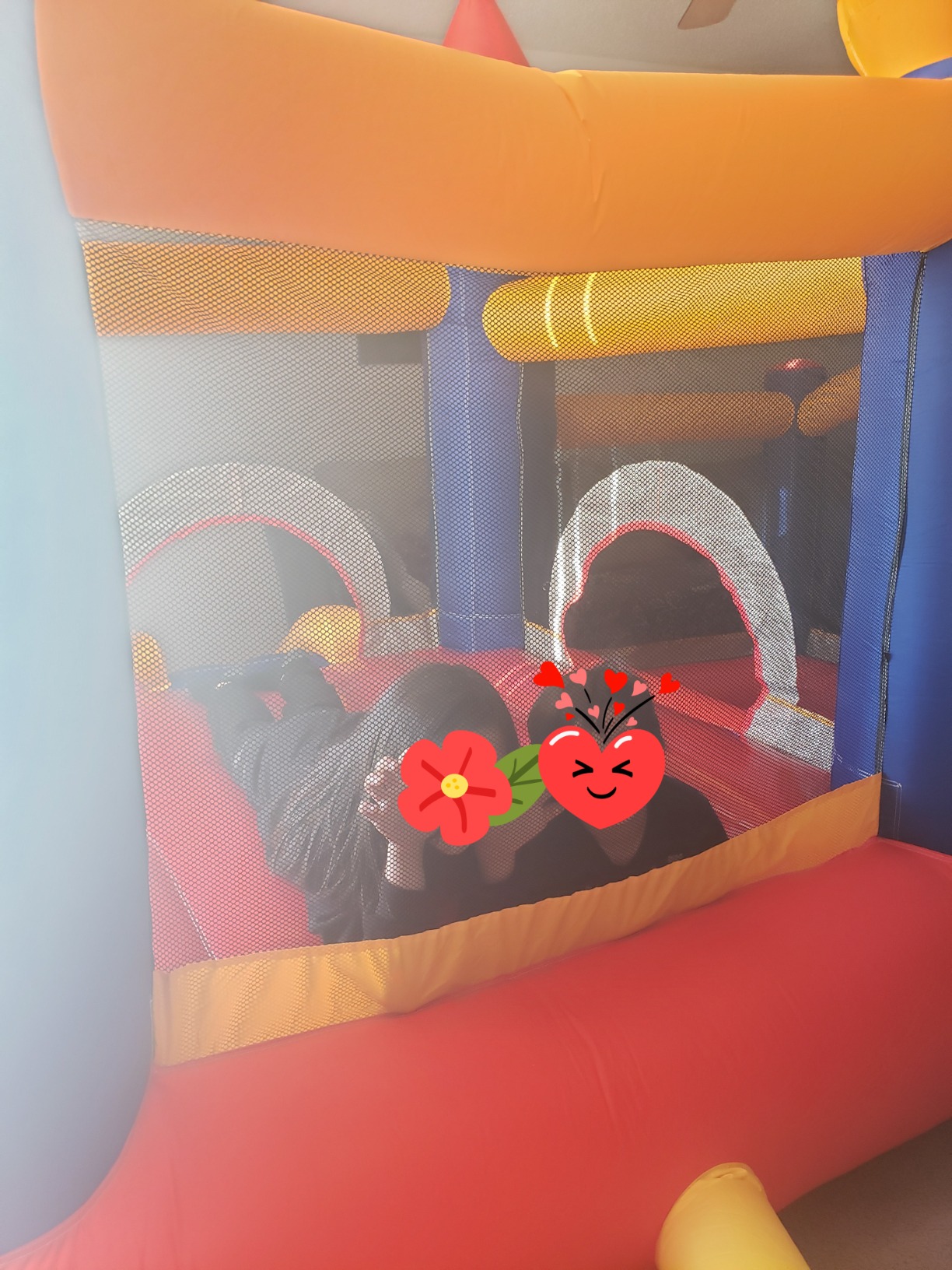 JOYMOR Inflatable Bounce House for Kids with Ball Pit, Inflatable Bouncing Castle Play Center w/Air Blower Pump, Jump'n Slide Bouncer for Indoor and Outdoor customer photo 2