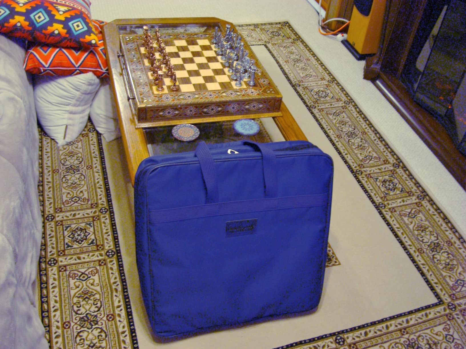 Metal Chess Set for Adult Historical Antique Copper Rome Figures Handmade Pieces and Natural Solid Wooden Chess Board with Original Pearl Around Board and Storage Inside King 4 inc customer photo 2