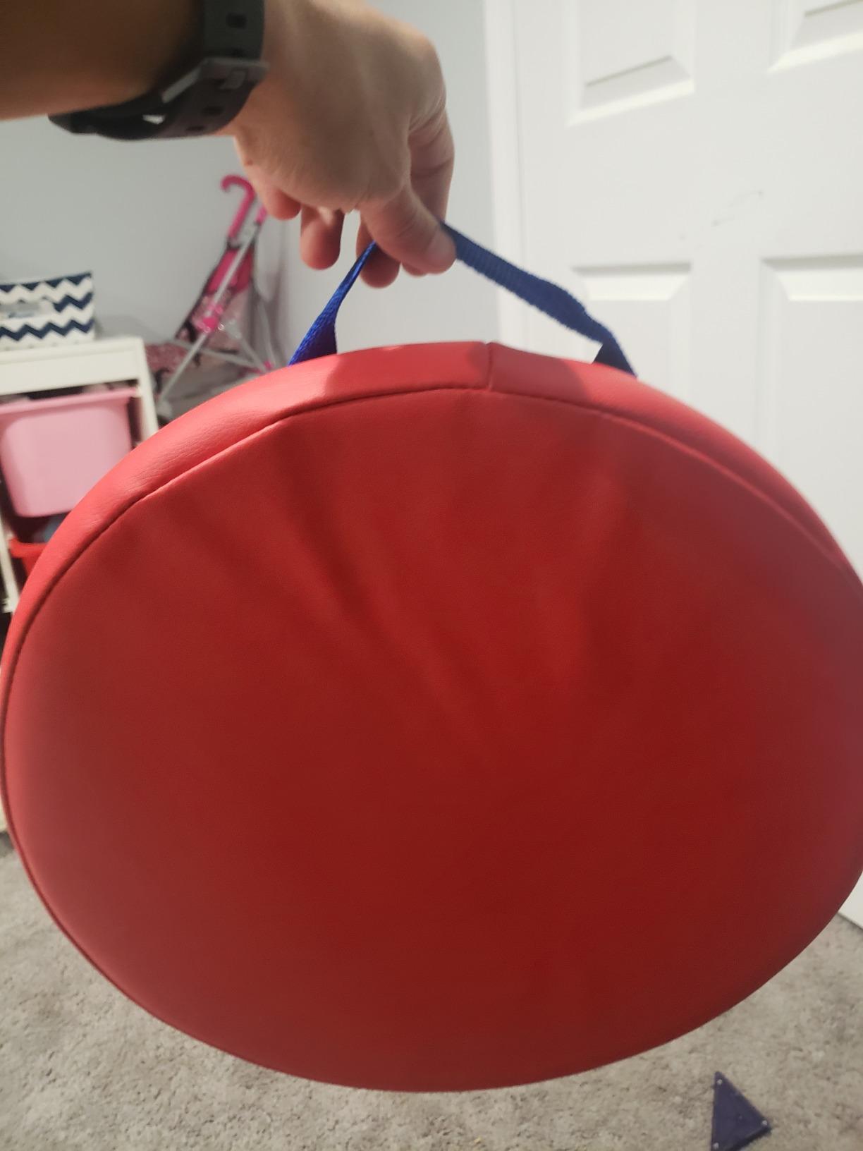 Factory Direct Partners SoftScape 15 inch Round Classroom Floor Cushions with Handles; Flexible Seating for Daycare, Preschool, Playroom; 2 inch Thick Deluxe Foam (6-Piece) - Assorted, 11232-AS customer photo 2