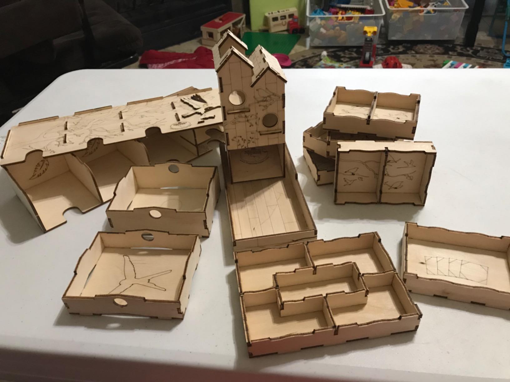 The Broken Token Game Organizer Compatible with Wingspan - Wooden Game Organizing Box with Multiple Trays customer photo 1