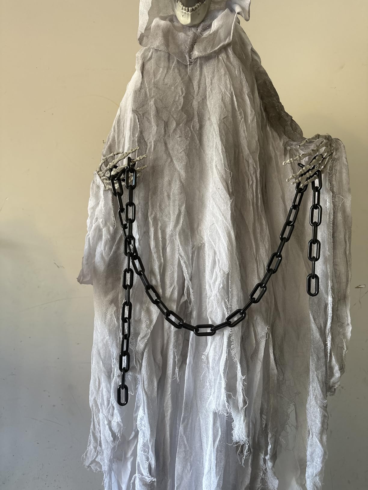 Haunted Hill Farm Life-Size Scary Grim Reaper with Chain, Halloween Animatronic with Touch Activated Lights and Sounds, 5.5-Ft customer photo 1