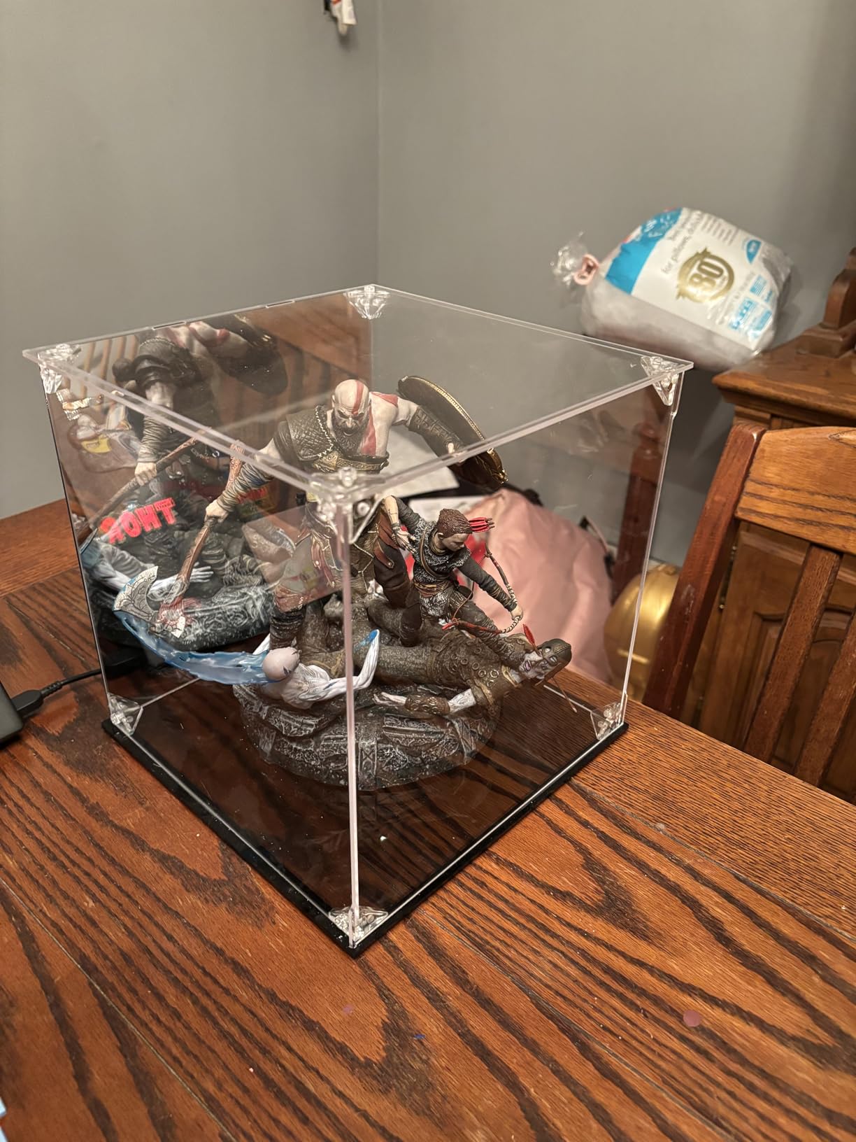 Cliselda Clear Acrylic Display Case with Black Base 6x6x6 inch | Square Acrylic Box Cube Small Storage Containers, Fully Assembled Dustproof Display Box for Collectibles Action Figures customer photo 2