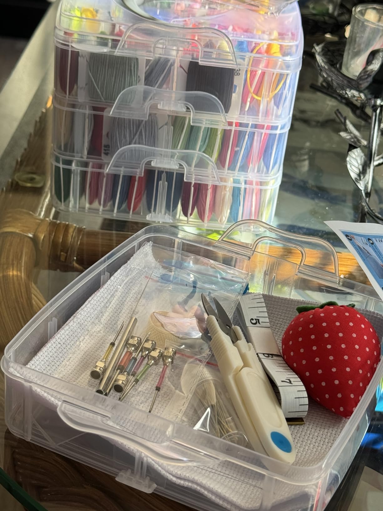 JUPEAN 156 PCS Punch Needle Kit Punch Needle Embroidery Kit Needle Punch | Punch Needle Kits Adults Beginner Needle Punch Kits for Adults 110 PCS Embroidery Floss, Punch Needles Kit for Beginners customer photo 2