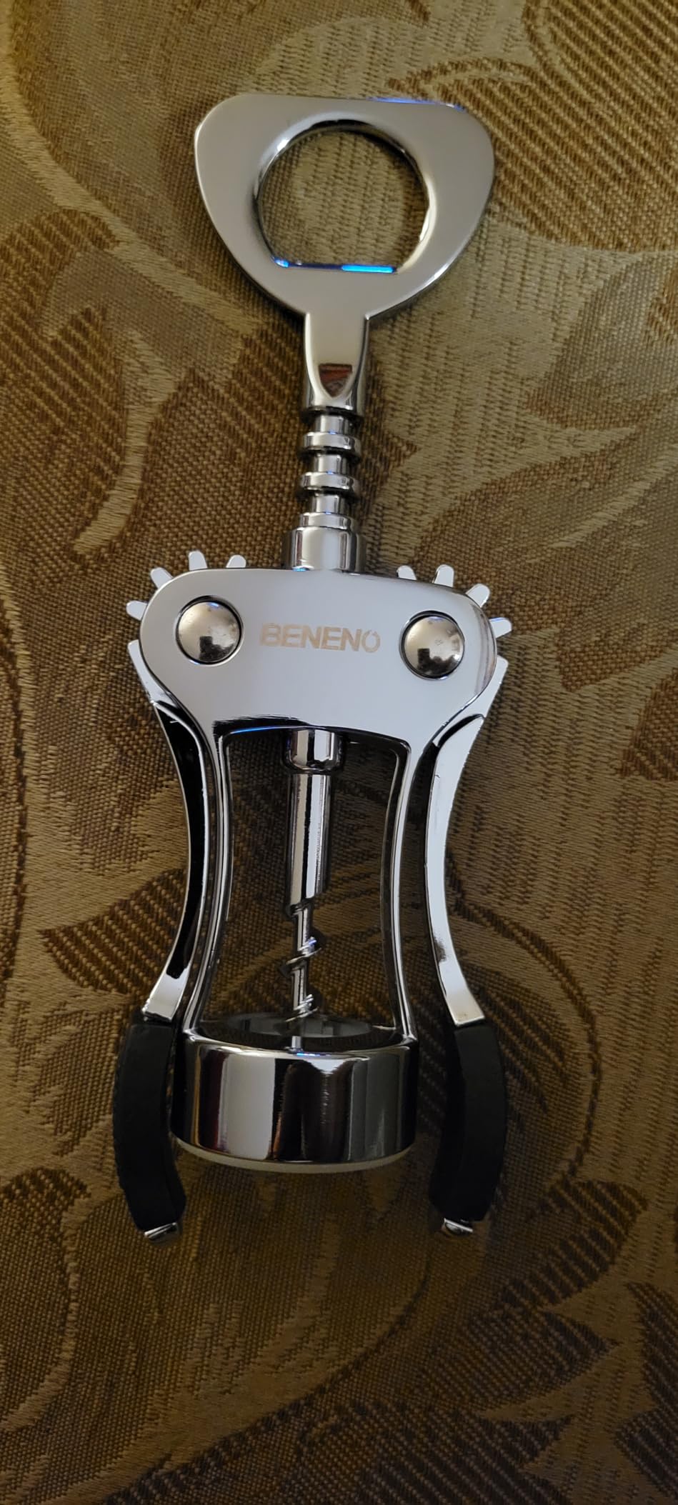 Beneno Wine Opener, Premium Wing Corkscrew Wine Bottle Opener, Silver | Durable Solid Zinc Alloy Body, Precise Sharp-Edged Screw, Ergonomic Non-Slip Grip Wing Handle, Multifunctional Bottle Openers customer photo 2