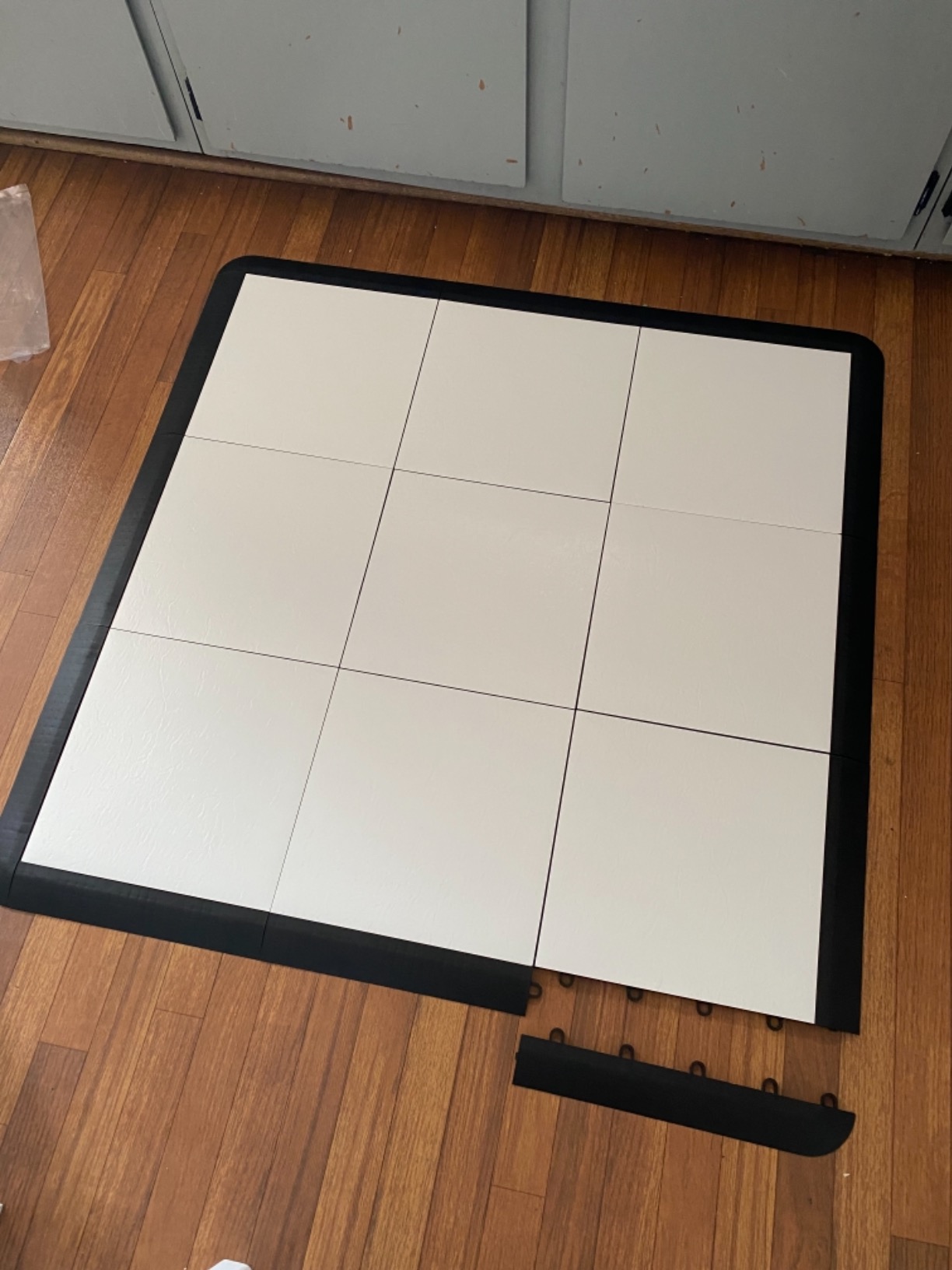 SnapLock Portable Dance Floor, Interlocking Dance Floor Tiles, Lightweight Plastic Modular Kit (3' X 3'), White Finish customer photo 2