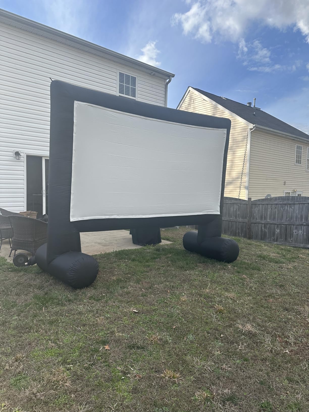 XHYCPY Inflatable Projector Screen 15ft Inflatable Movie Screen Outdoor with Air Blower and Storage Bag, Easy Set up, Front and Rear Projection for Outdoor Movie Night Backyard Pool Fun customer photo 2