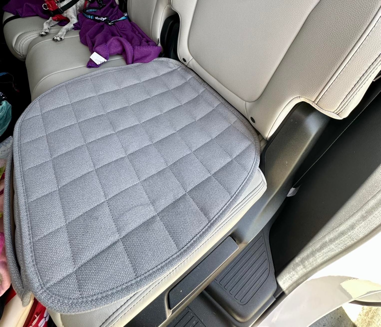 Car Seat Cover,Linen Car Seat Cover Bottom Only 1PC Gray | For Trucks,SUV,Cooling Universal Car Seat Pad,Seat Cushion Ventilated Front Seat Gray customer photo 2