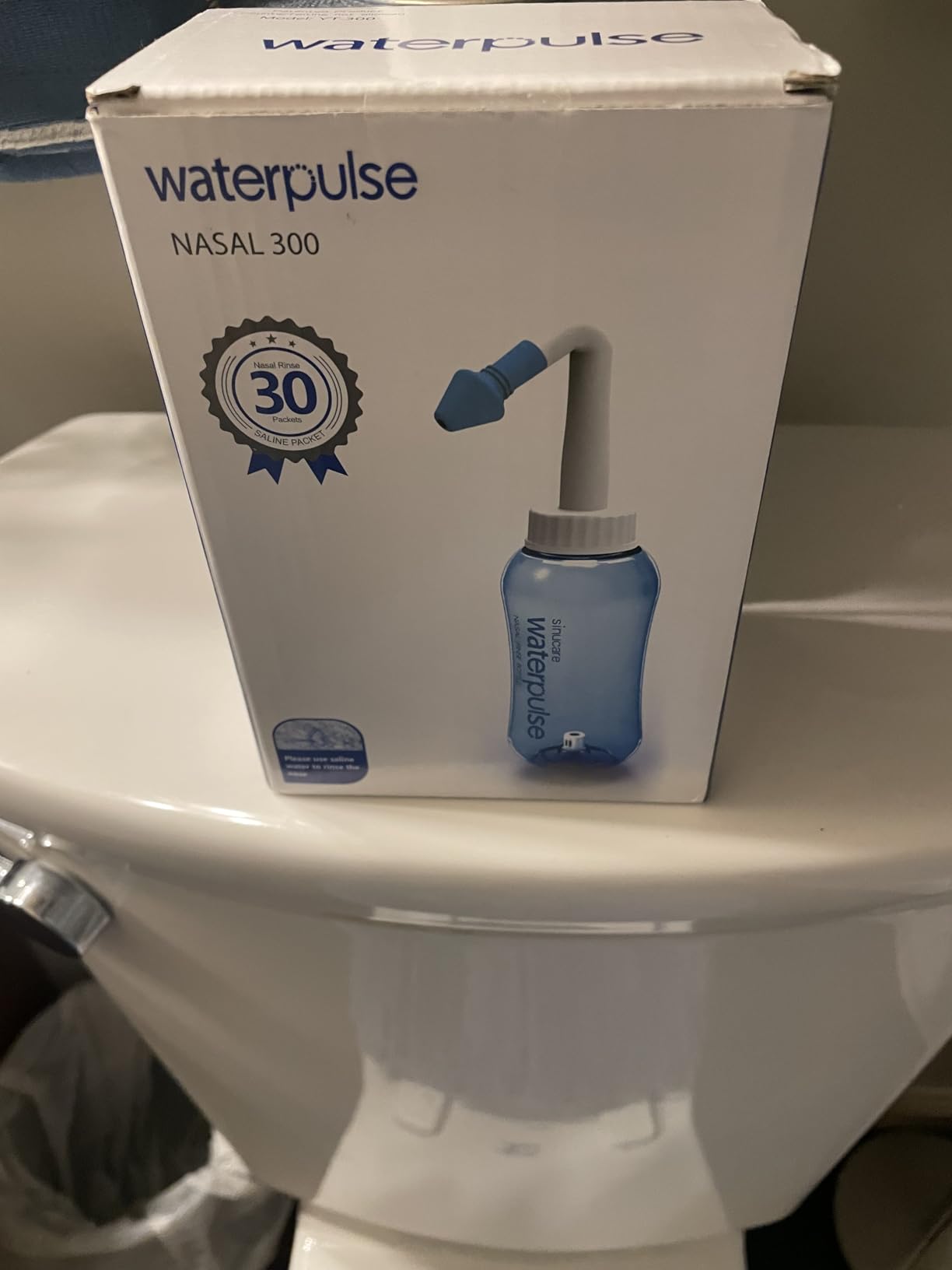 Waterpulse Neti Pot Sinus Rinse Kit, Blue, 300ml Bottle | 30 Salt Packets customer photo 2