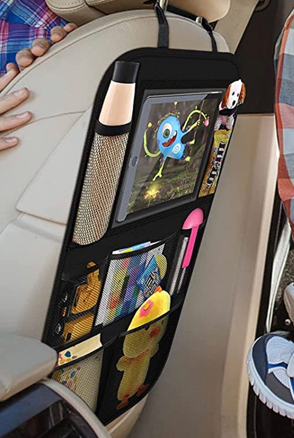ONE PIX Backseat Car Organizer Mats Back Seat Organizers and Storage Bag with Touch Screen Tablet Holder for Kids Toddlers customer photo 2