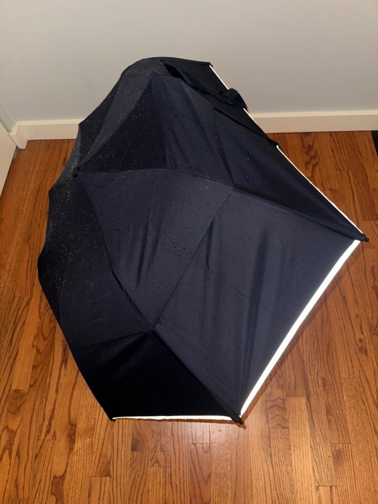 Weatherman Premium Collapsible Travel Umbrella - Windproof, Compact, Easy Auto Open - Resists Up to 55 MPH Winds - Perfect for Rain, Wind, Backpack, Car - Folding Umbrella (Black) customer photo 2
