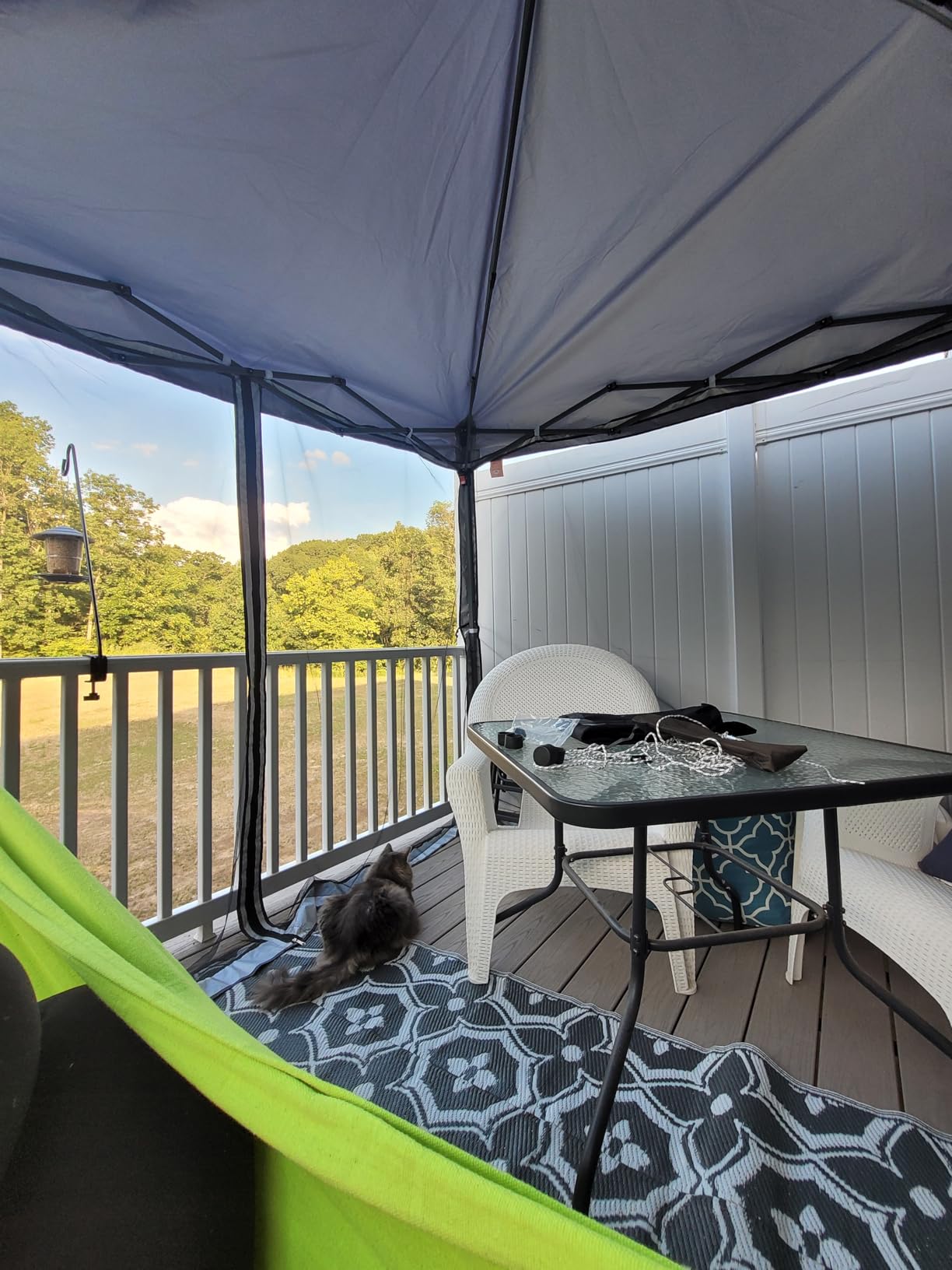 COOS BAY 10x10 Pop Up Canopy Tent with Netting, Slant Leg Shelter, Beige | Screened Canopy Tent with Carry Bag, Outdoor Gazebo for Backyard, Patio and Party, Easy Up Canopy, UPF 50+ Sun Protection customer photo 1