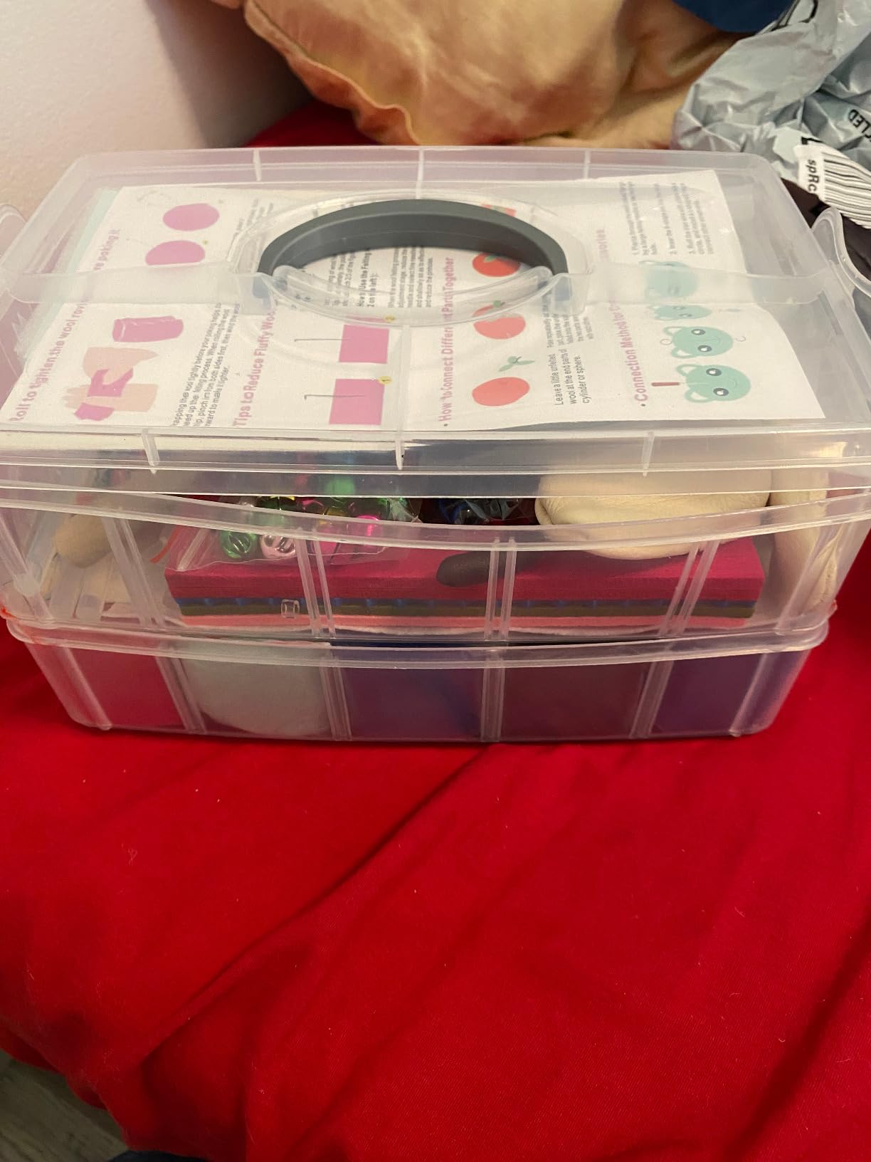 West Bay Needle Felting Kit 109 Pieces Set, Wool Roving 36 Colors with Complete Felt Tools and Storage Box Needle Felting Starter Kit for DIY Craft Animal Home Decoration Birthday Gift customer photo 1
