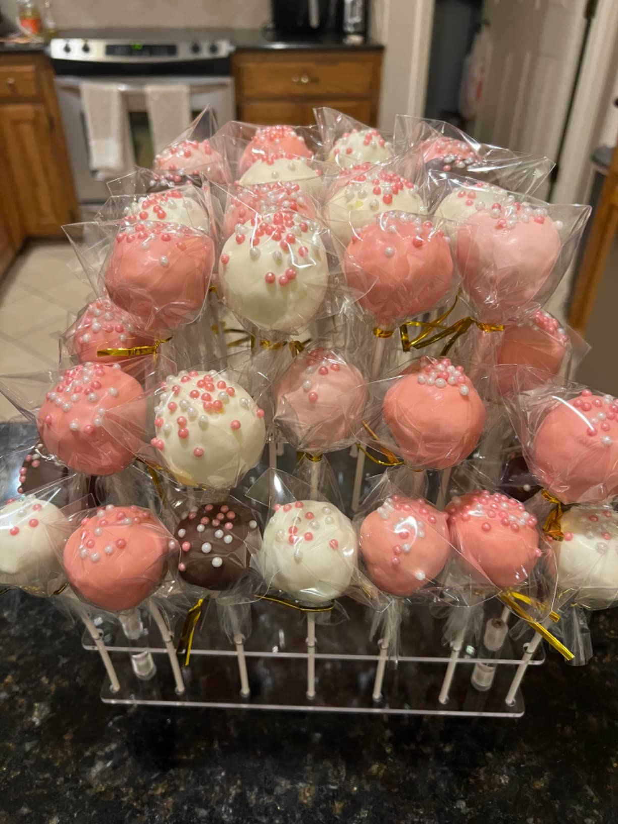 Goabroa Cake Pop Stand, 56 Holes Clear Acrylic Lollipop Holder, 3 Tier, Cake Pop Holder Stand for Baby Shower, Birthday, Decorations, Weddings, Party Supplies, Anniversaries, Dessert Table customer photo 2