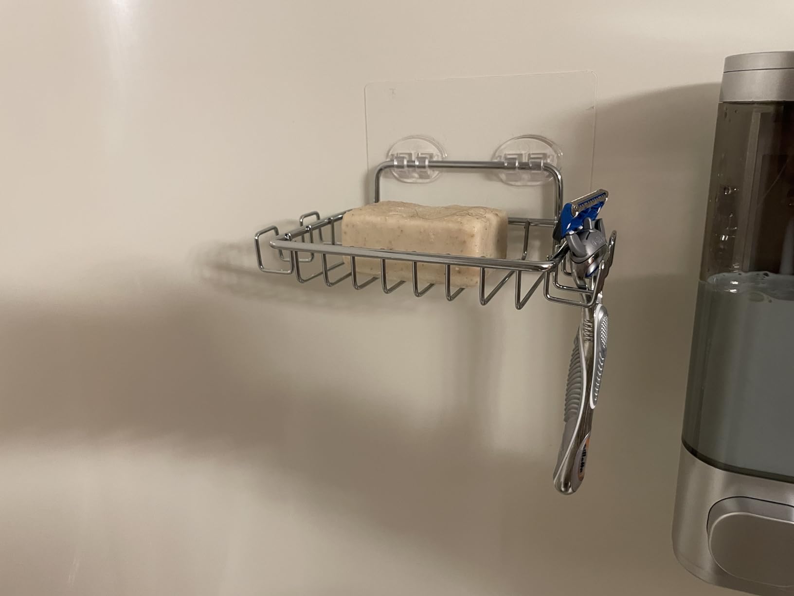 Nieifi Bar Soap Holder for Shower Wall, Adhesive Soap Dish for Bathroom | Stainless steel, razor holder, 4 hooks, soap dish for shower, wall mounted, soap caddy, sponge holder, rustproof, silver customer photo 2