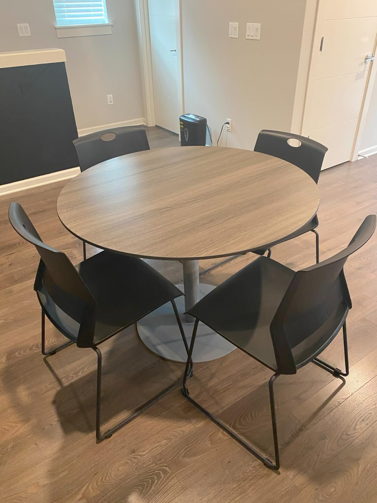 Sidanli Black Stacking Chairs Set of 4, Stackable Chairs for Waiting Room | breakroom chairs, church chair, seating for conference room, chairs for school, chairs for classroom, chairs for clinic customer photo 2