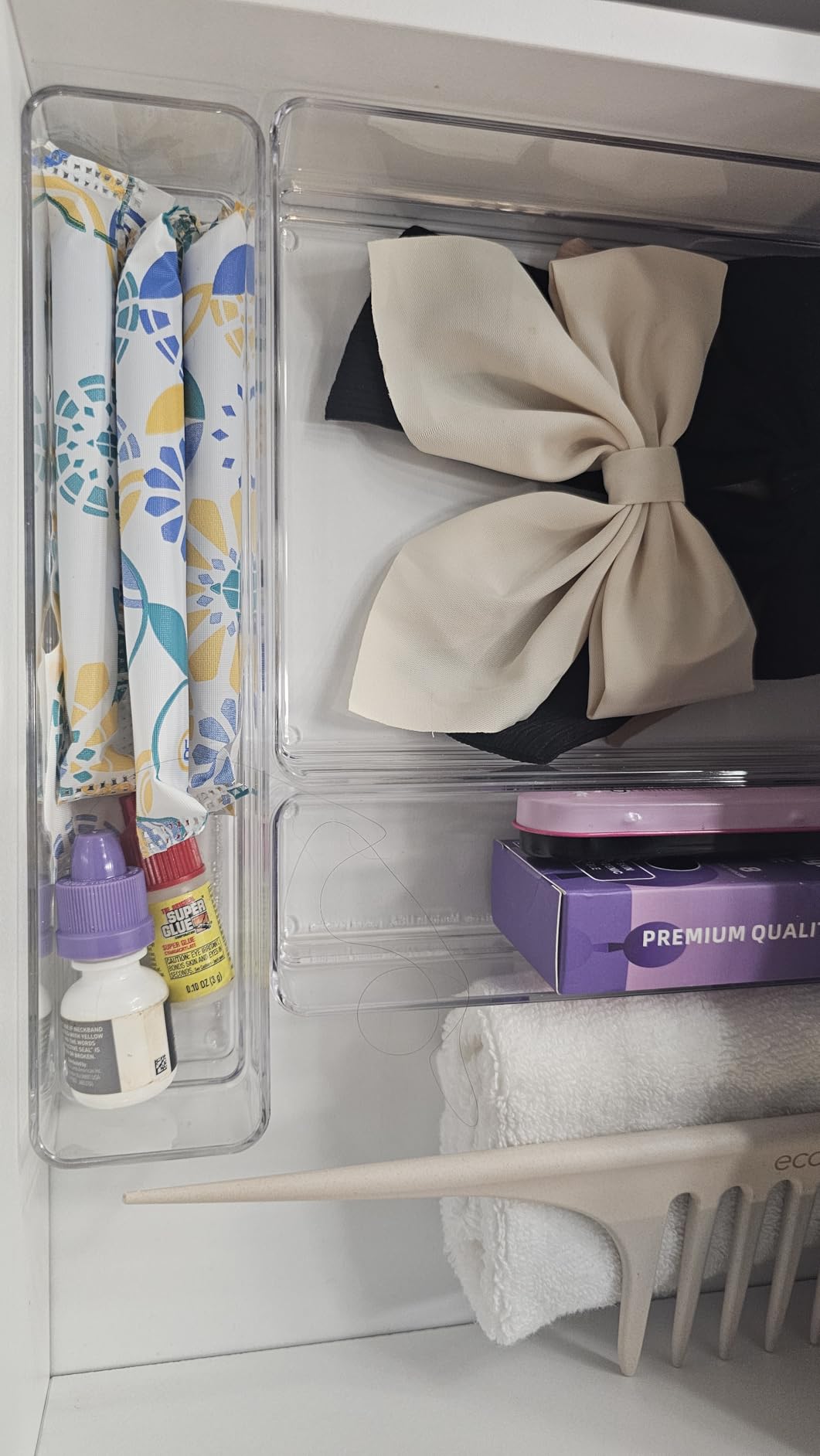 STORi SimpleSort 10-Piece Stackable Clear Drawer Organizer Set - Multi-size Trays - Makeup Vanity Storage Bins and Office Desk Drawer Dividers - Made in USA customer photo 2