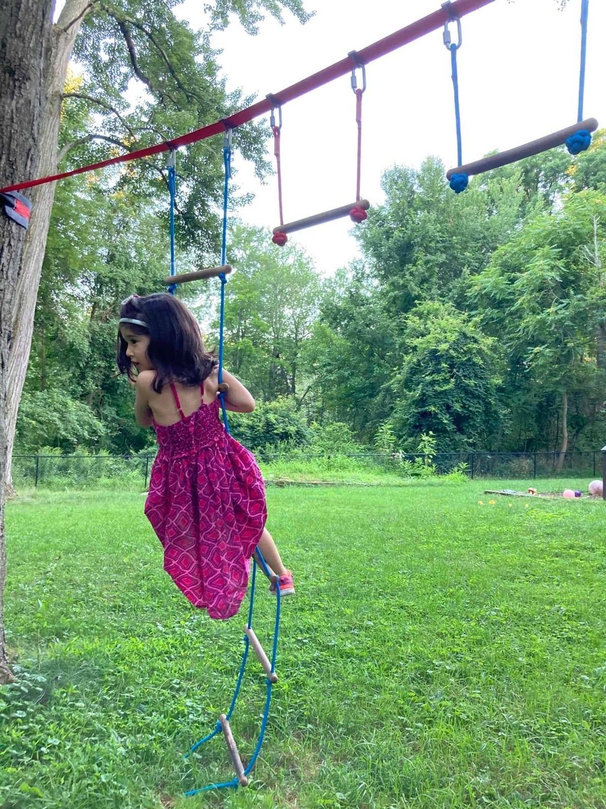 Ninja Warrior Obstacle Course for Kids-Ninja Slackline with Multiple Accessories for Kids,Contain Swings,Rope ladders,Rings,Ninja Couse for Kids Outside (60ft) customer photo 1