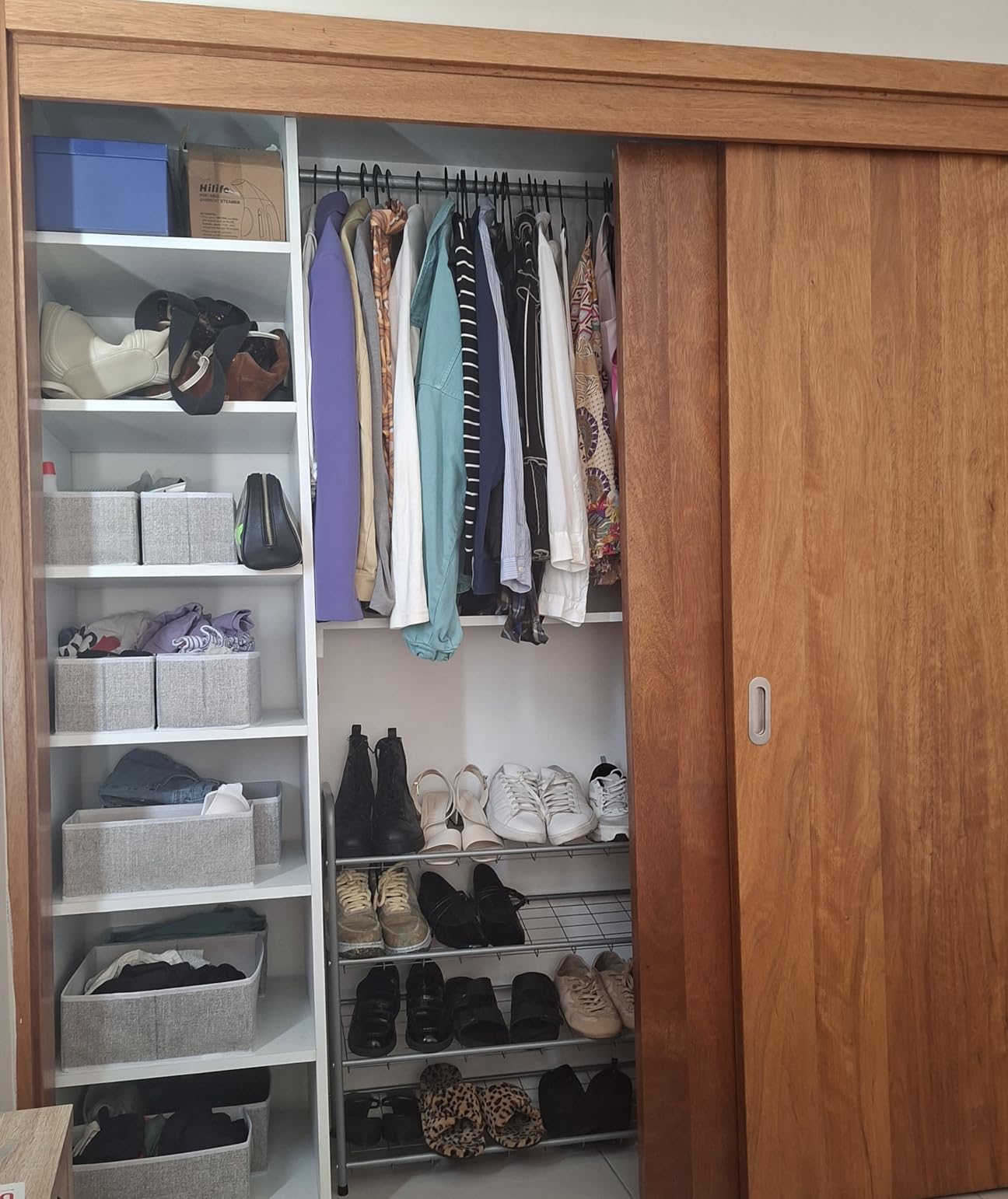 Criusia Foldable Underwear Drawer Organizer, Closet Dividers, Storage Box for Clothes, Socks (6 Bins, Gray) customer photo 2