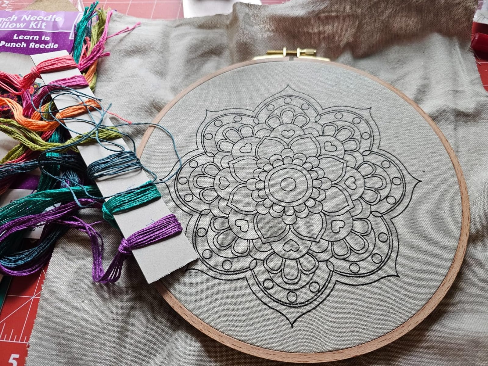 Mandala Punch Needle Pillow Kit customer photo 2