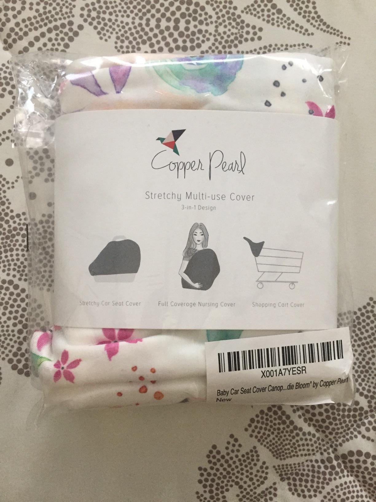 Copper Pearl Nursing Cover for Breastfeeding - Multi-Use Baby Car Seat Cover, Stroller Cover & Breast Feeding Cover Up for Women, Stretchy Breathable High Quality Cover for Boy or Girl, Oat customer photo 2