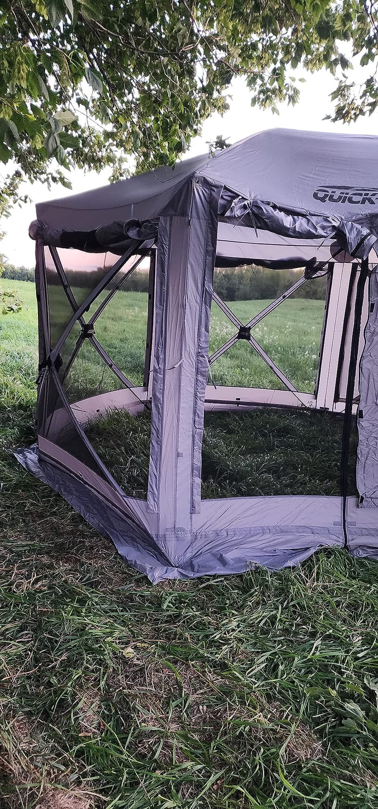 CLAM Pavilion Screen Tent | 12.5 Ft Pop Up Gazebo - Gray 8-Person Shelter | Extra-Large Pop Up Screen Tent For Camping, Patios, Parties And Tailgates With No-See-Um Mesh, Weather Cover, And Room For 8 customer photo 1