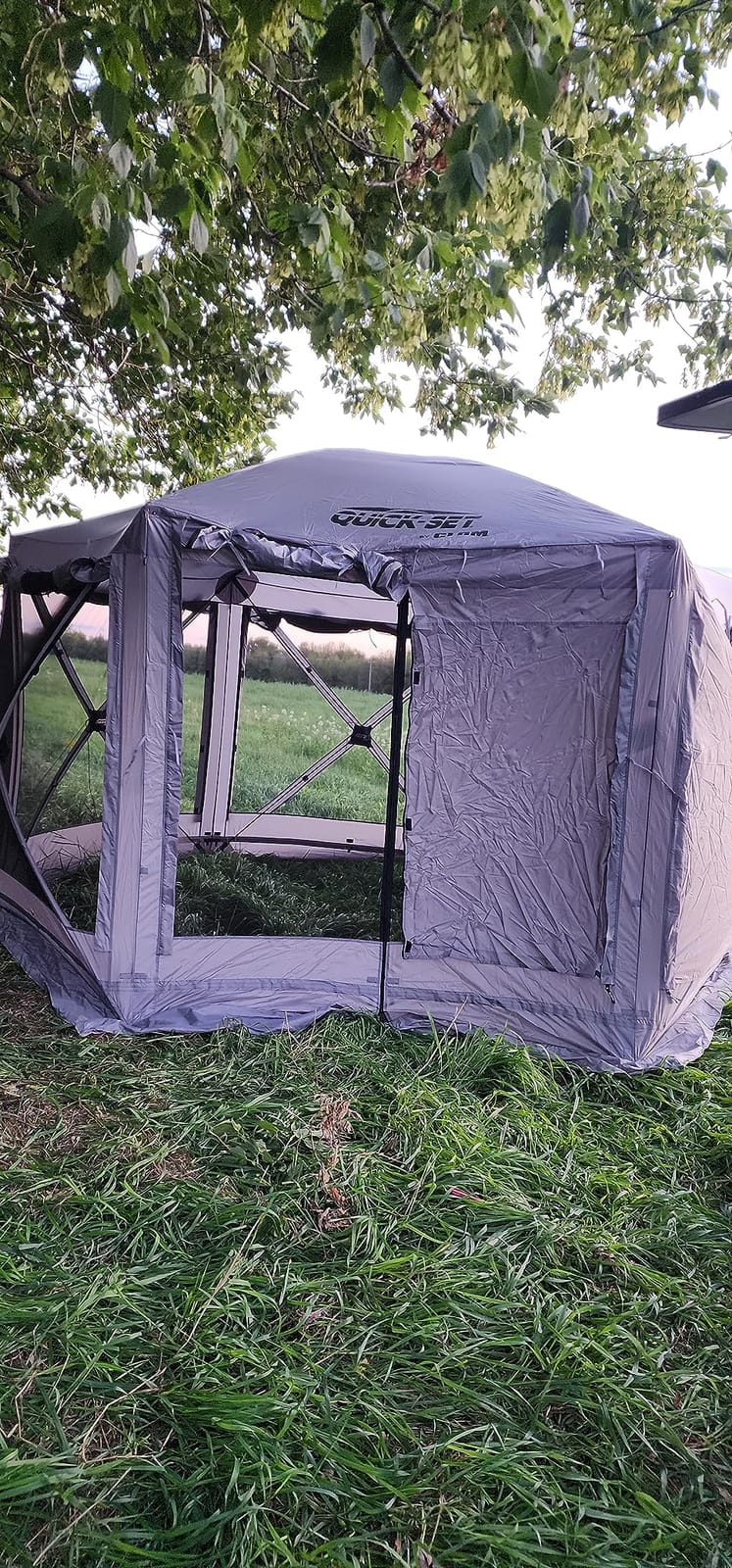 CLAM Pavilion Screen Tent | 12.5 Ft Pop Up Gazebo - Gray 8-Person Shelter | Extra-Large Pop Up Screen Tent For Camping, Patios, Parties And Tailgates With No-See-Um Mesh, Weather Cover, And Room For 8 customer photo 2