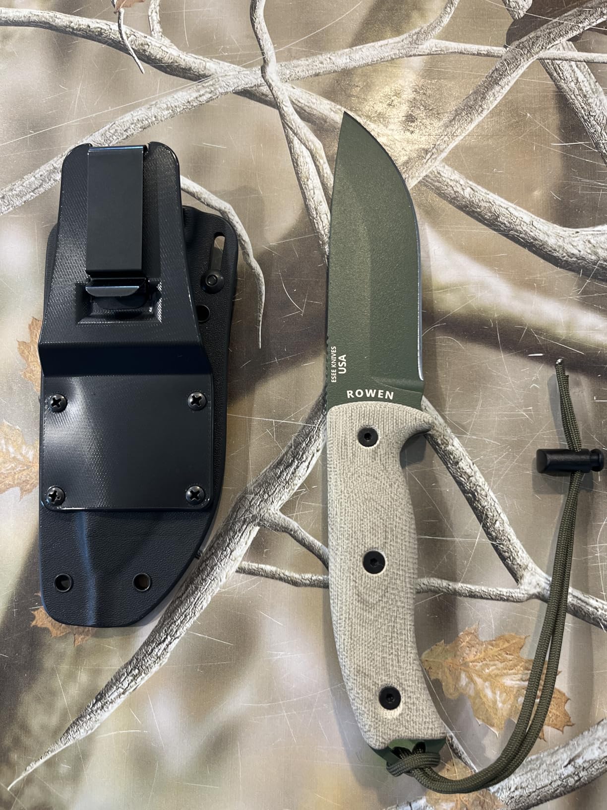 ESEE-5 1095 Carbon Steel, Black Kydex Sheath (OD Green Blade, Green Canvas Micarta 3D Handle) customer photo 1