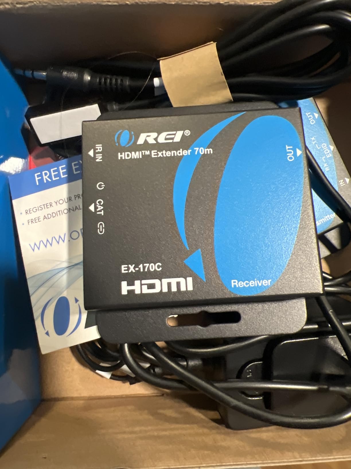 OREI HDMI Extender Over Cat5 165ft - 4K@30Hz with IR, Loop Out, EDID, PoC | HDMI Extenders, Ethernet to HDMI - AV signal distribution CAT5e/CAT6/CAT7 with DTS-HD, Dolby TrueHD, Deep Color plug-and-play customer photo 1