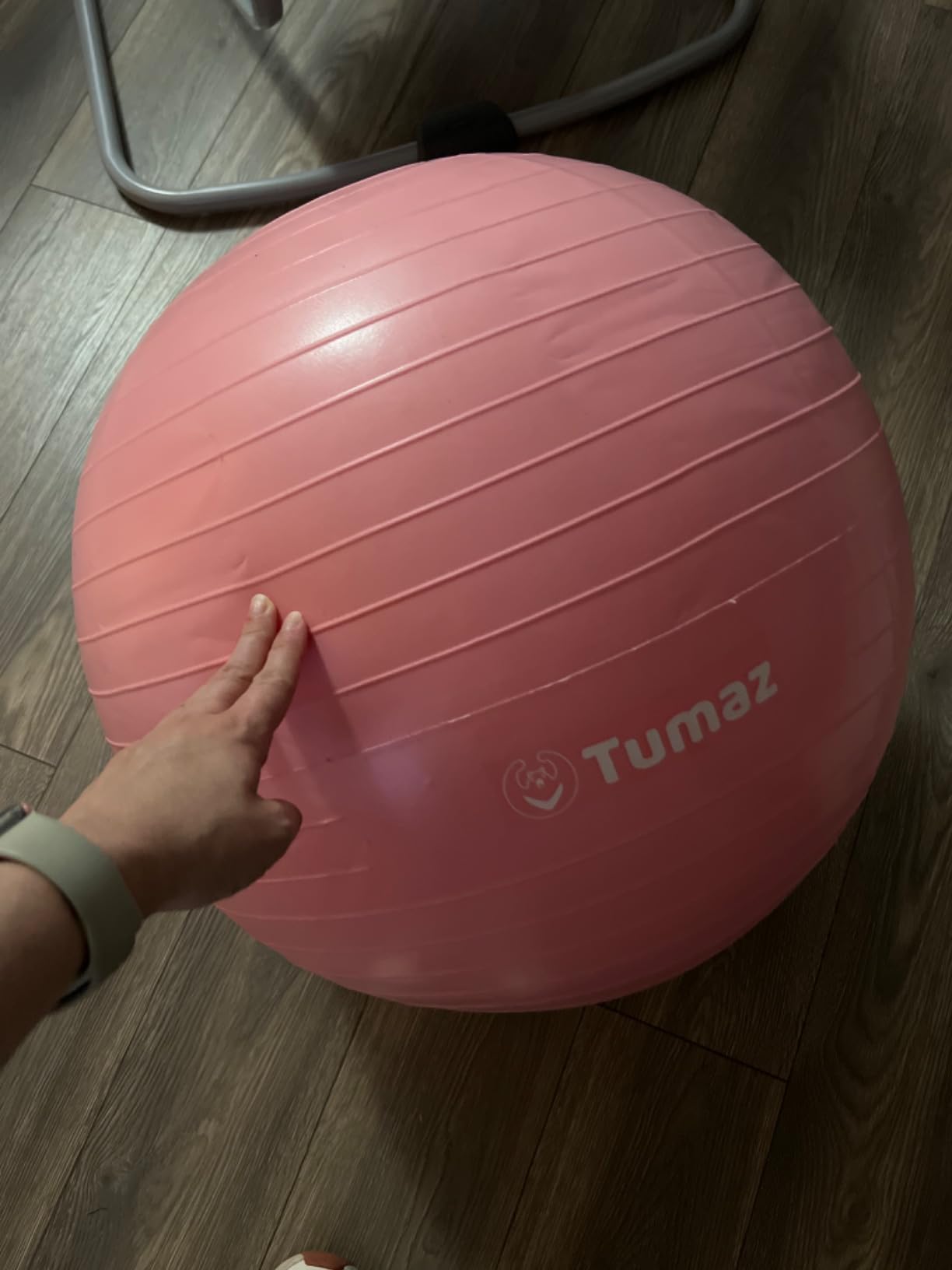 Tumaz Birth Ball for Pregnancy & Labor, Exercise Ball with Pump | Includes yoga strap, peri bottle, non-slip socks & instruction poster for a complete birth ball set customer photo 1