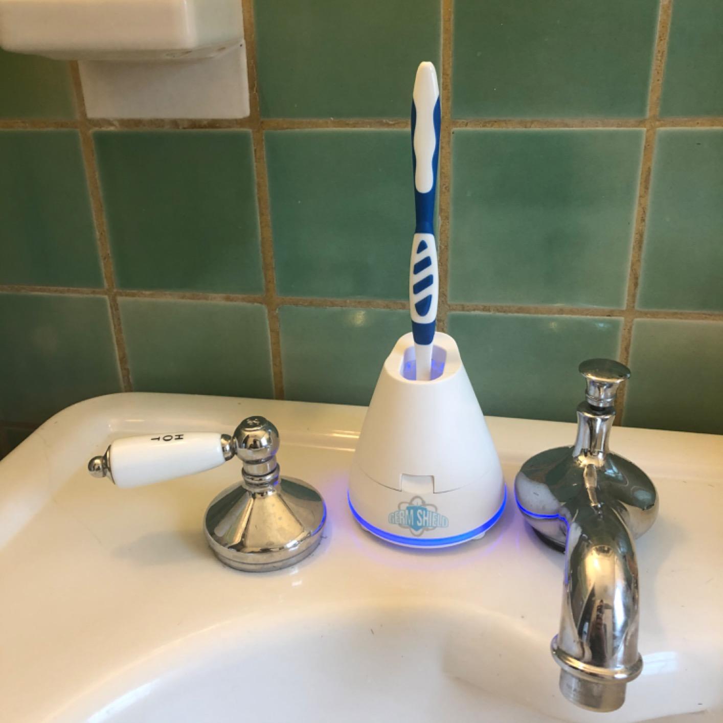 TAO Clean Germ Shield UV Toothbrush Sanitizer - Universal Cleaning Station that Accommodates all Manual and Electric Toothbrushes, Travel Friendly, Kills 99.9% of Germs customer photo 2