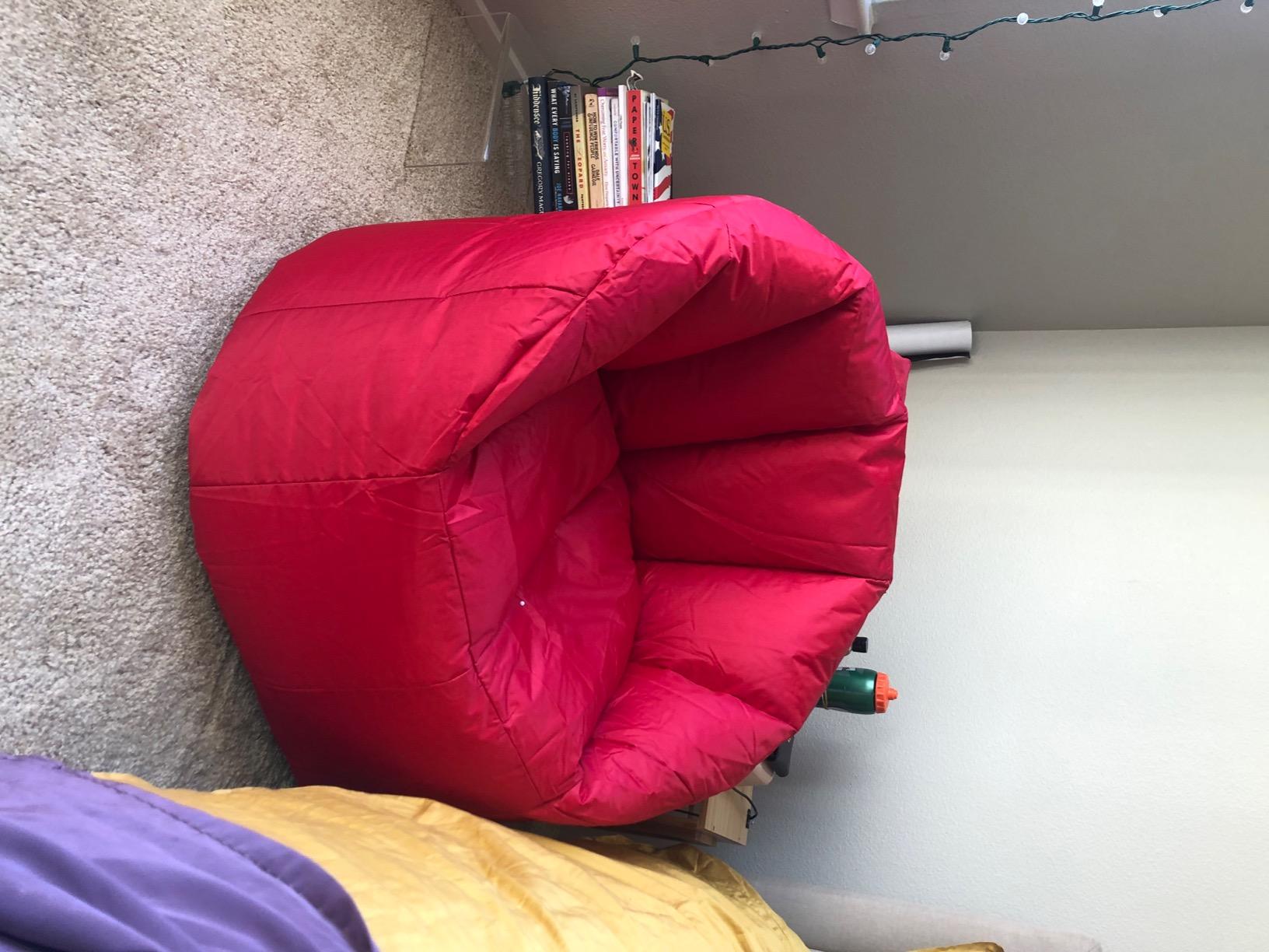 Big Joe Milano Beanbag Chair Red Smartmax | Polystyrene Bean Filled, Refillable, Nylon Polyester, Adult-Sized Comfortable Seating, Supports Up to 250 lbs customer photo 2