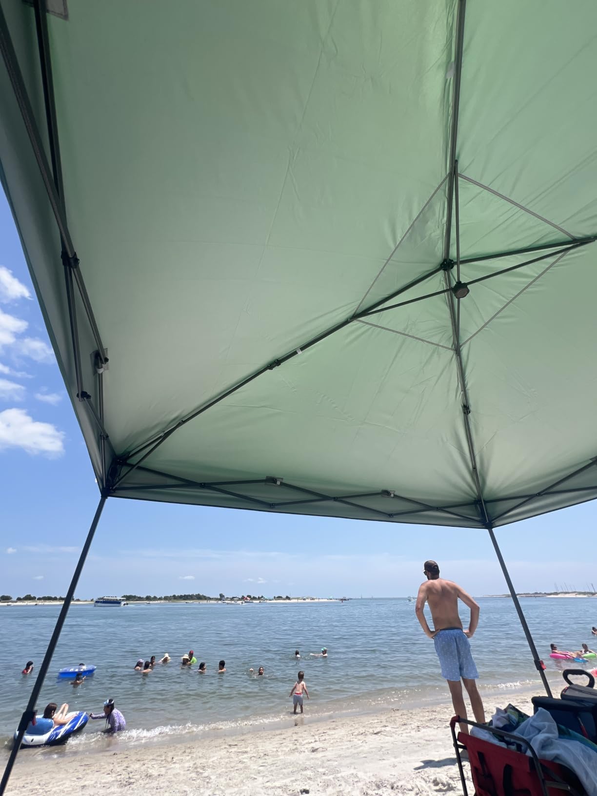 Best Choice Products 10x10ft Pop Up Canopy Tent, Outdoor Shade, 1 Person 1 Minute Set Up, Carry Case, 4 Weight Bags - Navy Blue customer photo 2