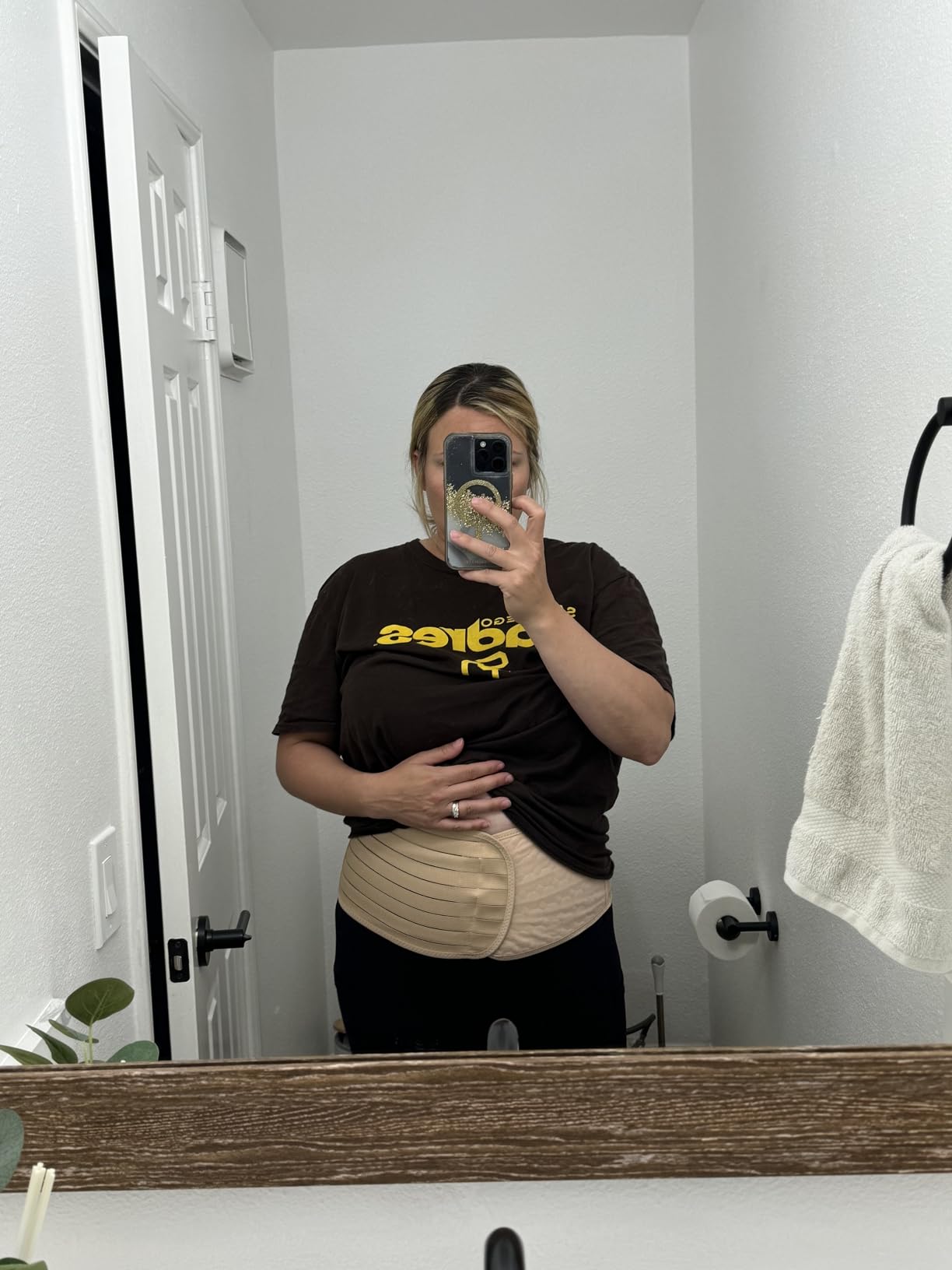 ChongErfei 3 in 1 Postpartum Belly Wrap Recovery Band Belt Abdominal Binder | Postpartum Belly Band, Belly Binder Post Partum, Post Surgery Pregnancy Belly Support Band Recovery Belly/waist/pelvis (L) customer photo 2