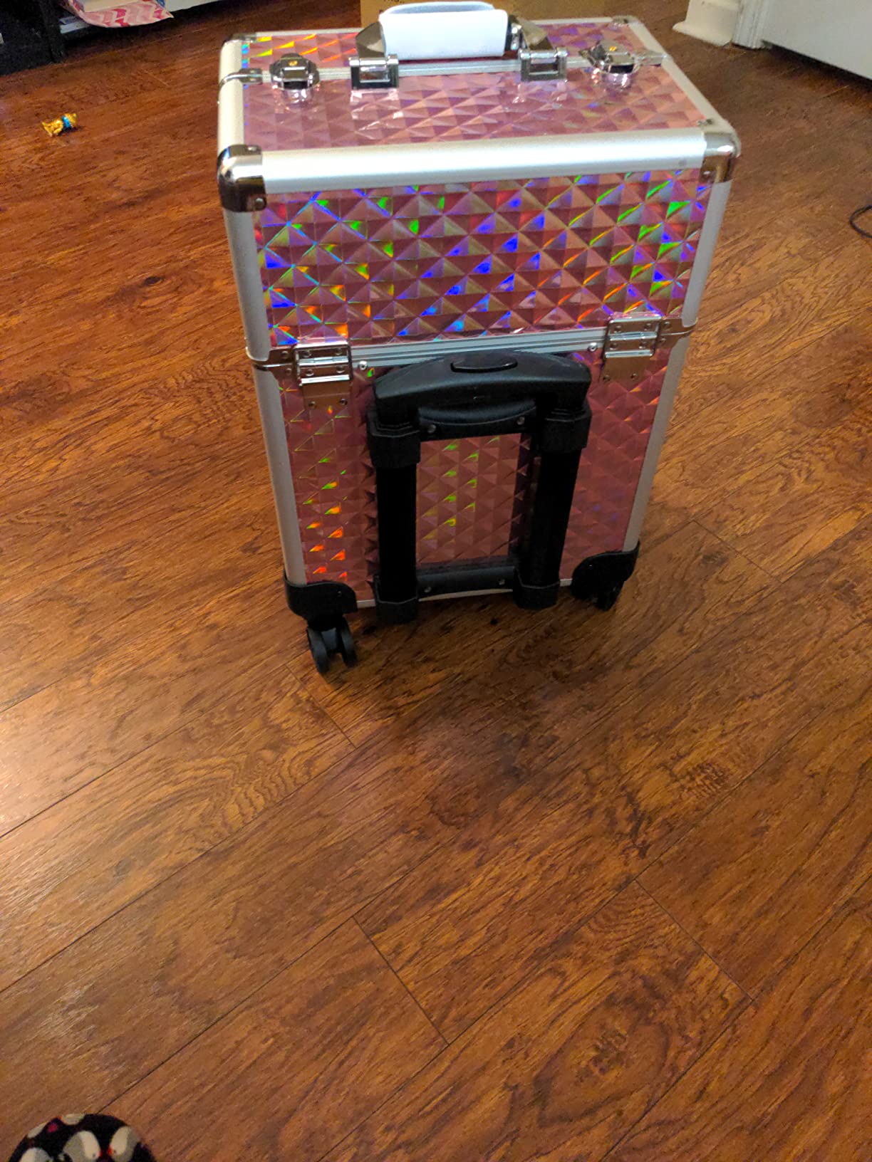 Stagiant Rolling Makeup Train Case Large Storage Cosmetic Trolley 4 Tray with Sliding Rail Removable Middle Layer with Key Swivel Wheels Salon Barber Case Traveling Cart Trunk customer photo 2