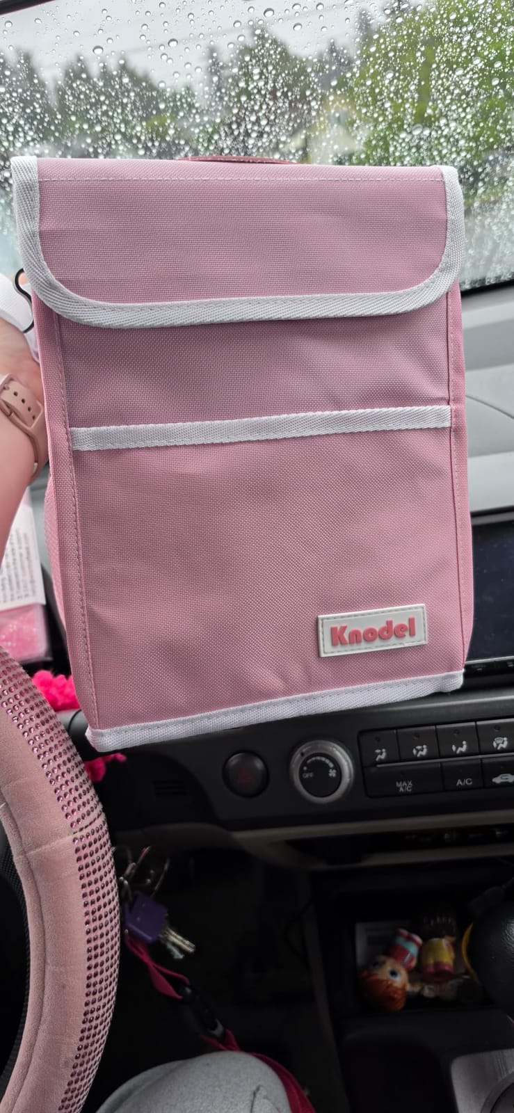 K KNODEL 2 Gallon Black Leak-Proof Waterproof Car Trash Can with Lid customer photo 2