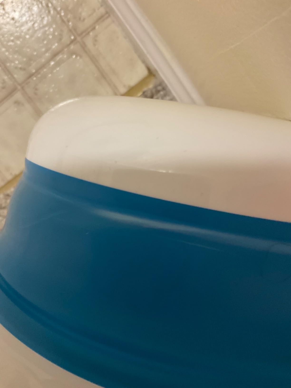 Sitz Bath for Toilet Hemorrhoids Postpartum Care, Perineal Soaking Bath Over the Toilet Seat, Collapsible Sitz Basin with Flusher for Vaginal Anal Inflammation Treatment, Yoni Steam Seat, White/Blue customer photo 1