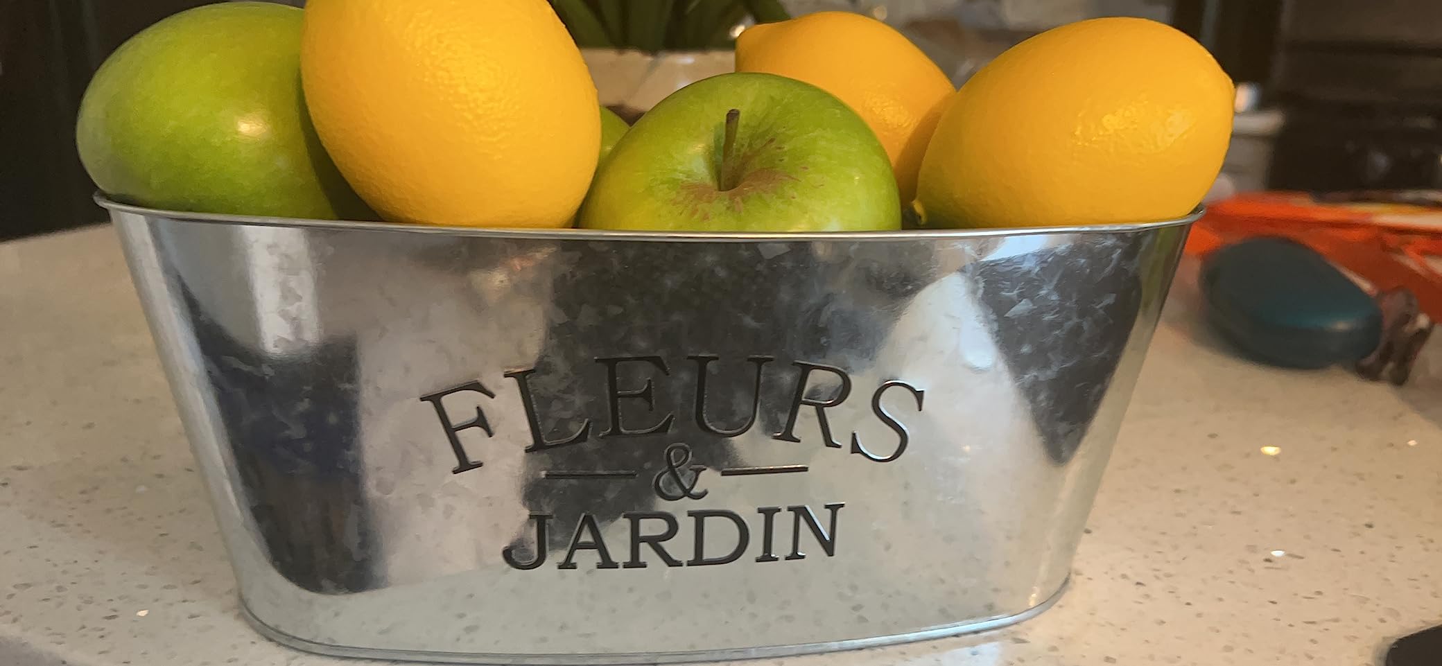 Fleurs & JARDINS Aluminum Oval Planter / Flowers & Garden (French) Planter, Decorating for Bath, Kitchen, Bedroom, Livingroom w Shells, Silverware for a Party customer photo 2