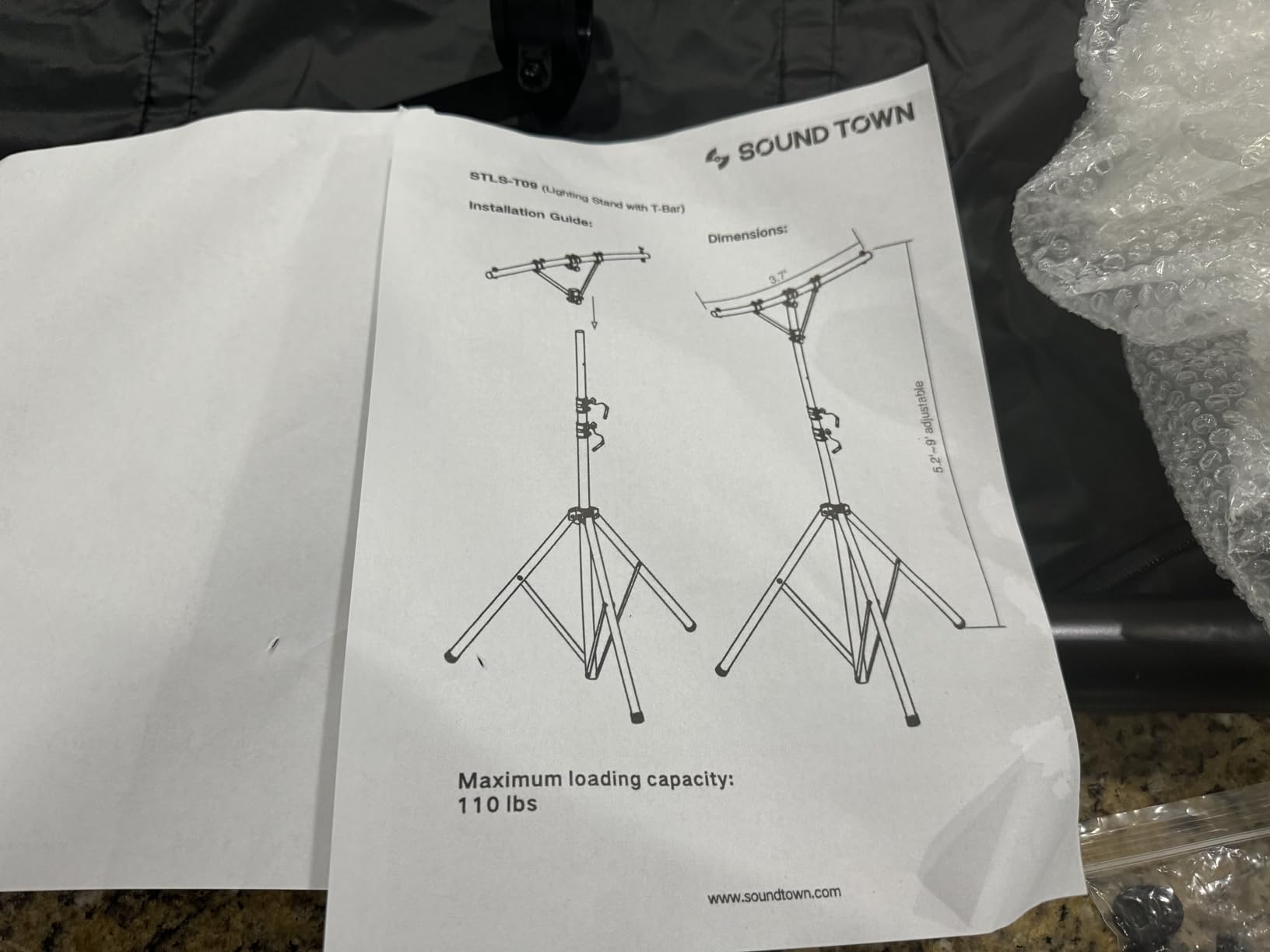 Sound Town DJ Lighting Stand-Adjustable Height, 11.5 ft Tall with Truss, Portable Lighting Truss System and T-Bars (STLS-001) customer photo 2