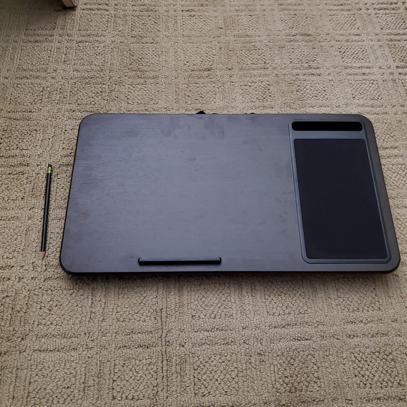 LAPGEAR Home Office Lap Desk - Black Carbon, Fits 15.6