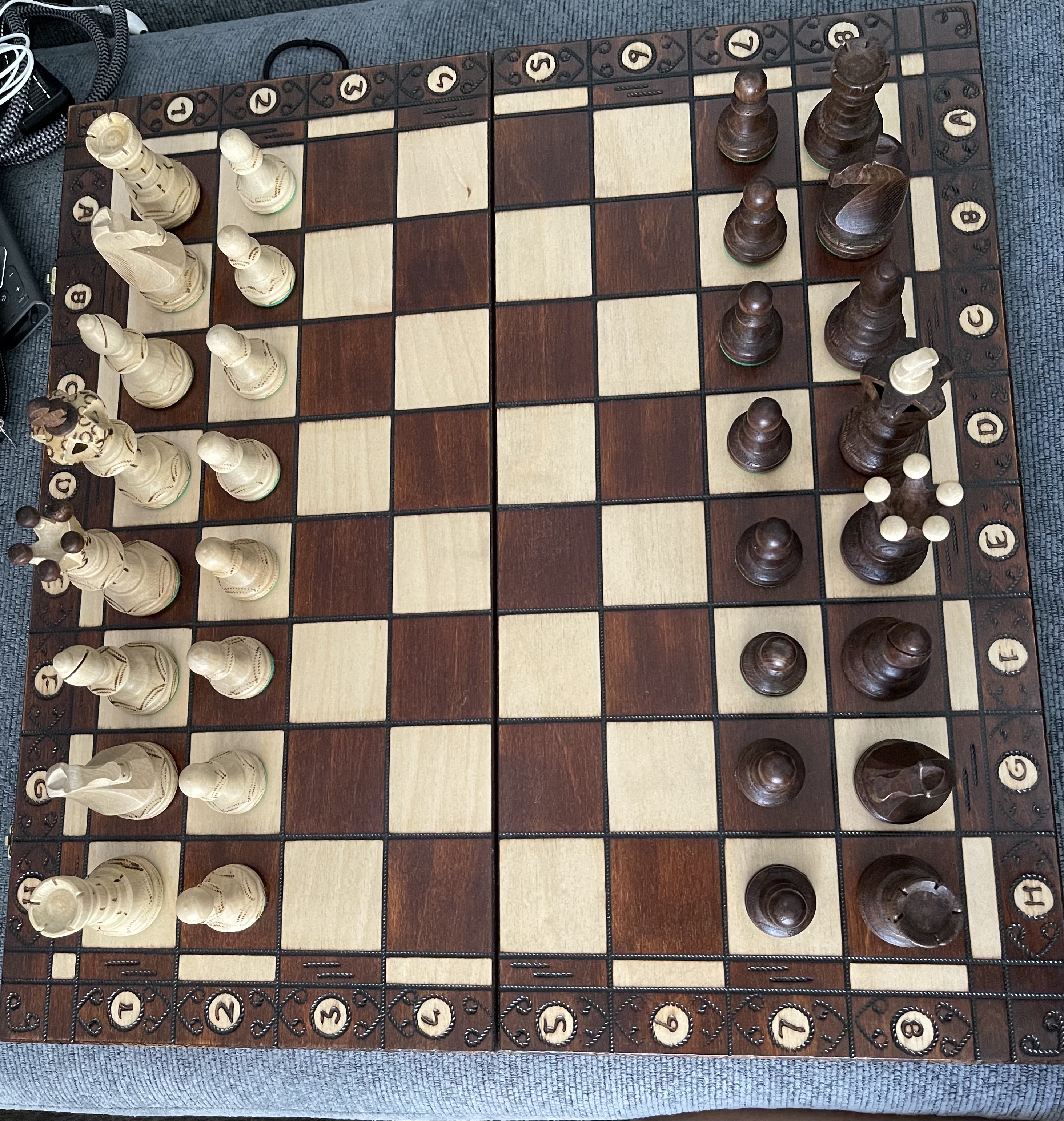 Handmade European Wooden Chess Set with 21 Inch Board and Hand Carved Chess Pieces customer photo 1