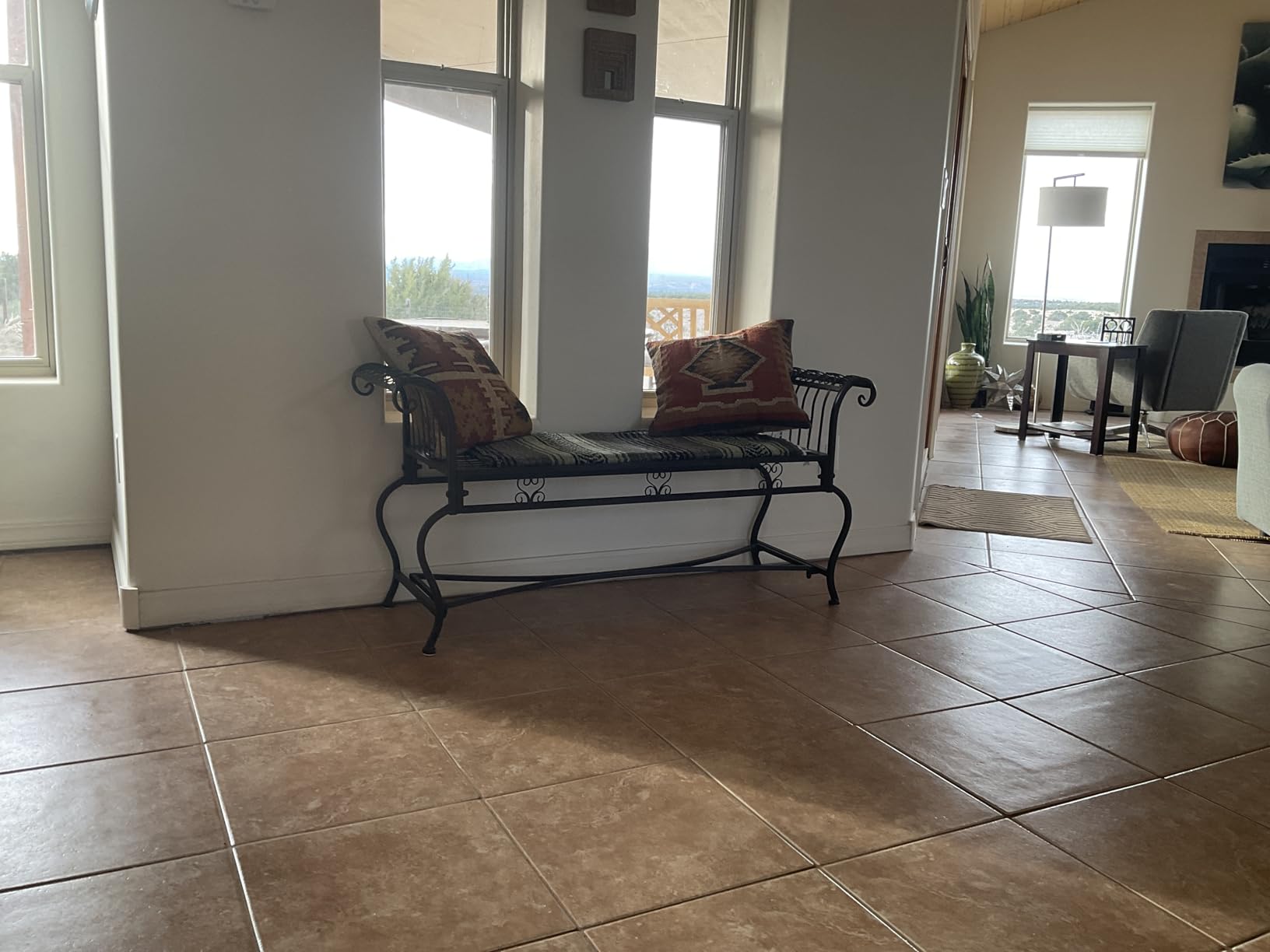 SAFAVIEH Outdoor - Brielle Iron Garden Bench - Mossy Blue - Vintage Ornate Scrollwork Design customer photo 1