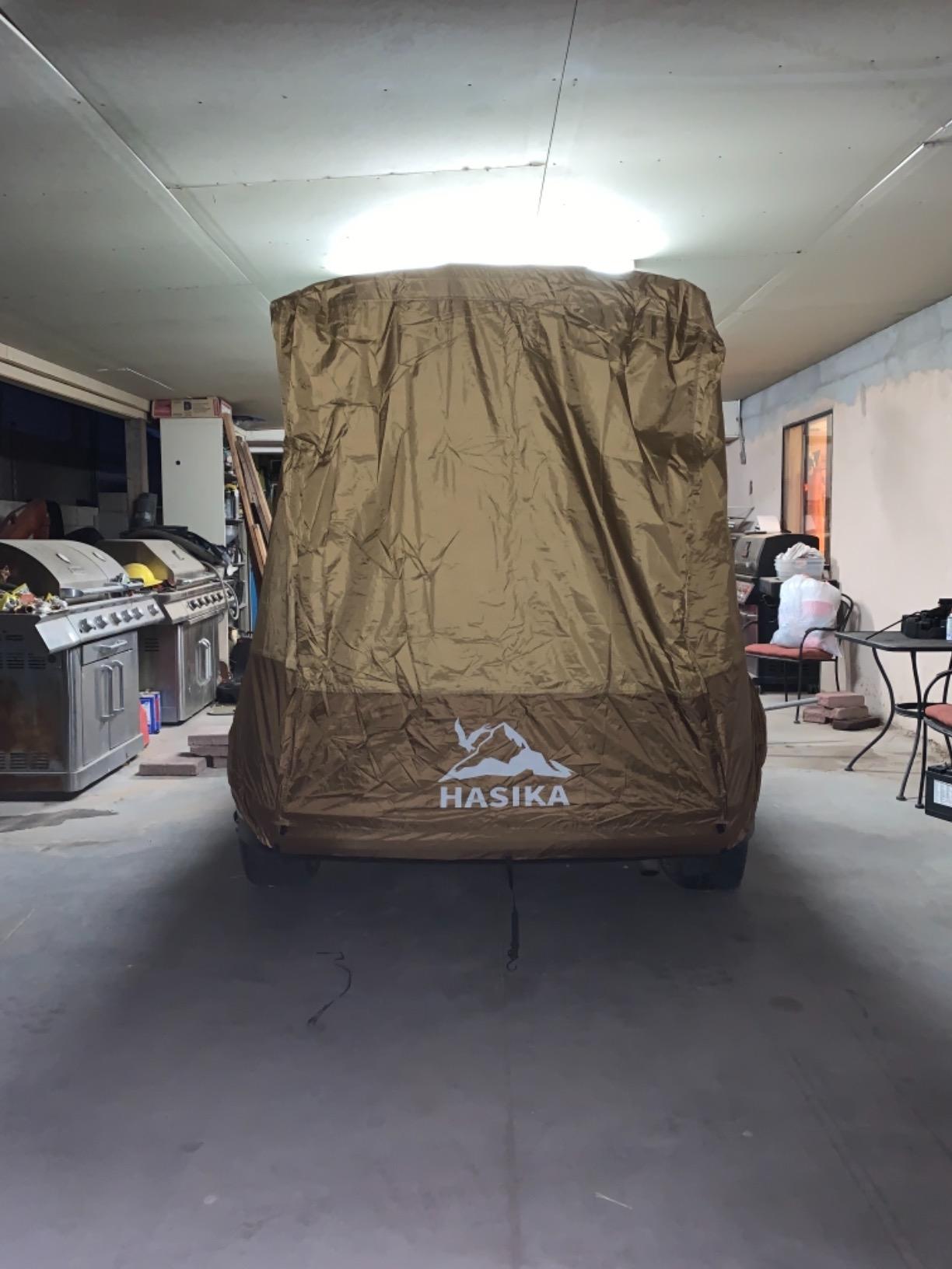 HASIKA SUV Tailgate Tent, 2-Person Car Camping Awning | 3000mm Waterproof & UPF 50+. Fits most SUV and Hatchback. 2-Min Setup Road Trip Essentials for Couples and Pets Yellow customer photo 1