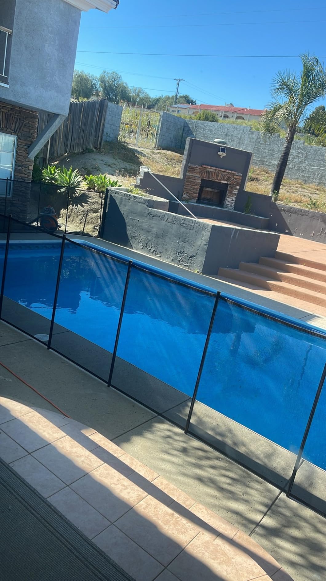 Happybuy Pool Fence, 4FTx 12FT DIY Pool Fences for Inground Pools, Removable Child Safety Pool Fencing, Swimming Pool Fence in Ground for Kids Safety, Black Pool Mesh to Protect Kids | Pool Safety Fencing for Swimming Pools, 340gms Teslin PVC Mesh, Easy DIY Installation, Black customer photo 1