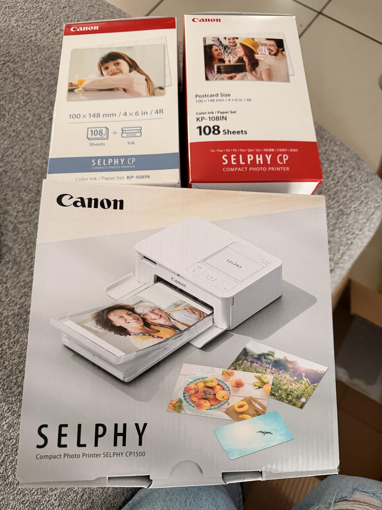 Canon Selphy CP1500 Photo Printer Bundle (White) with KP-108 Paper & 3 Color Ink Cartridges - Wireless Compact Dye-Sub Printer Kit customer photo 2
