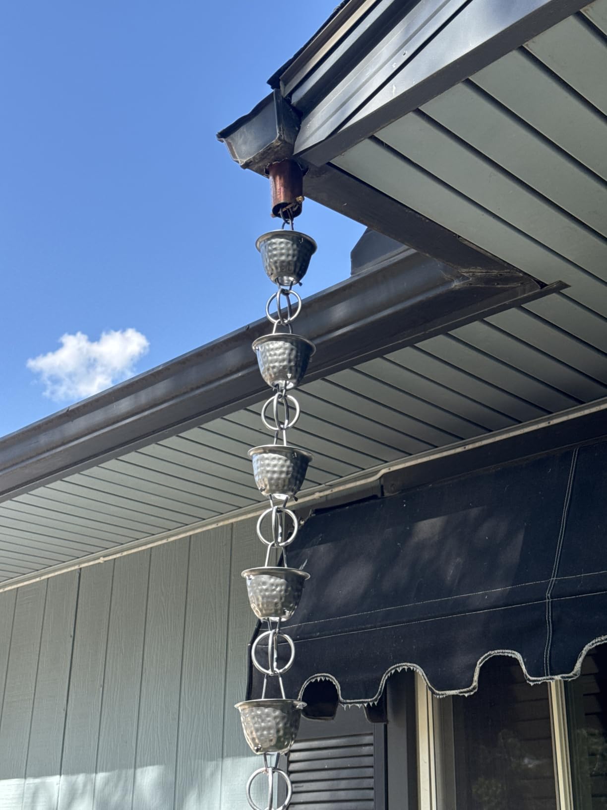 Monarch Rain Chains Gutter Adapter - Standard Adapter with Brass Bolt for Chain Installation, Pure Copper Rain Chains for Gutters Mount, Rust-Resistant Drainage Mount for Roof Downspout Chain customer photo 1