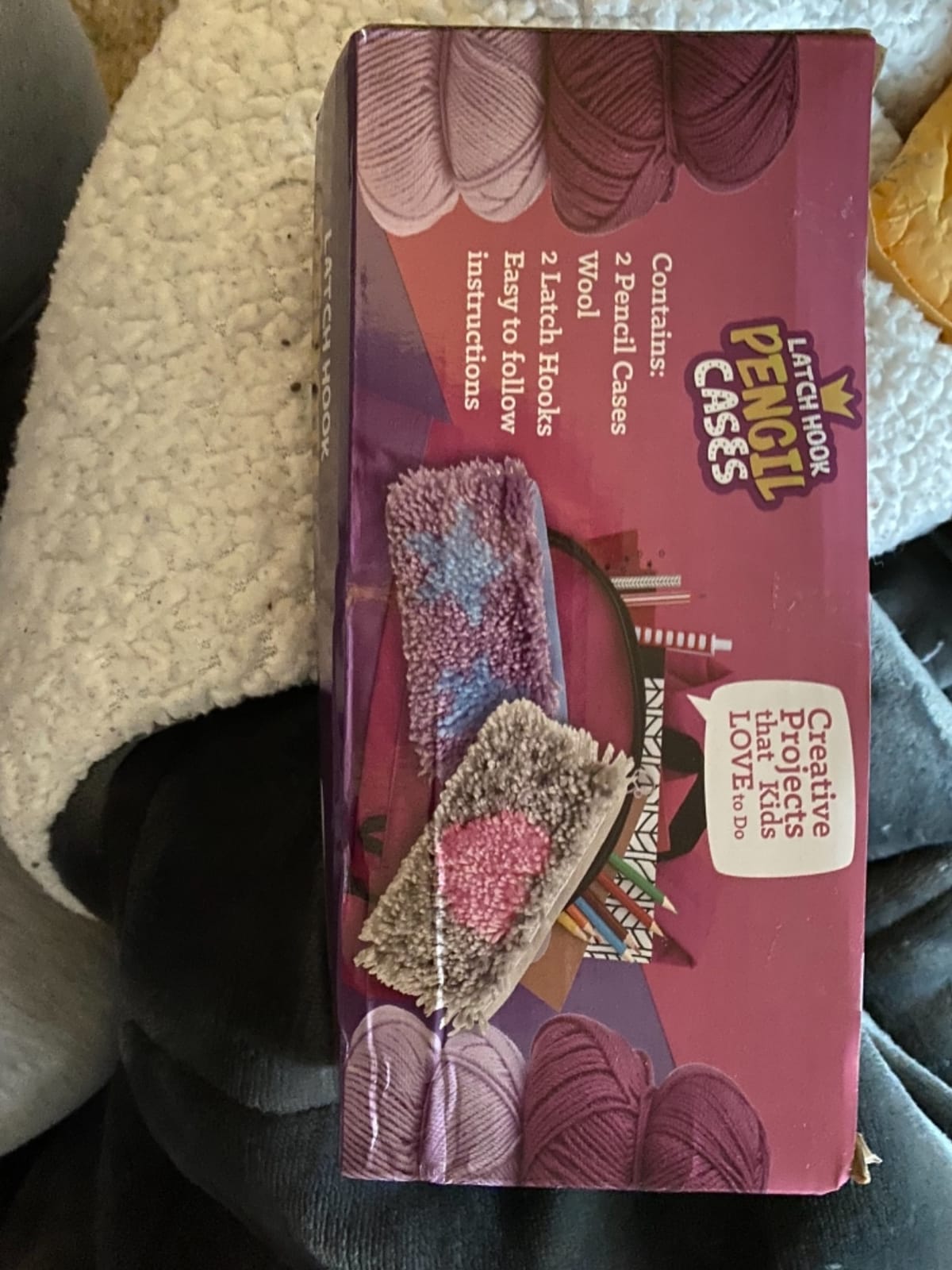 Latch Hook Kit for Kids - 2 DIY Rug Pencil Cases, Beginner Ages 8-12 customer photo 1