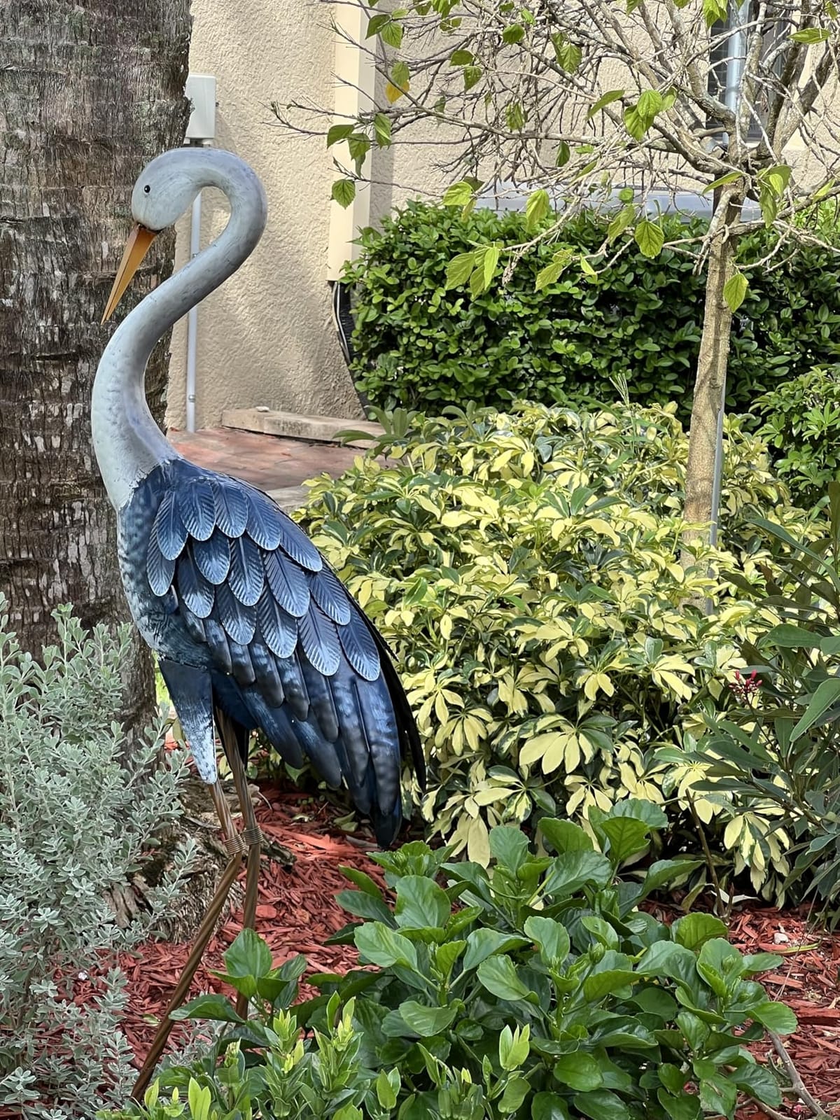 Kircust Crane Garden Sculptures & Statues Heron Decoy Large Size Metal Birds Yard Art Standing Vintage Brass Heron Lawn Ornament Outdoor Decorations 37 Inches Set of 2 customer photo 2
