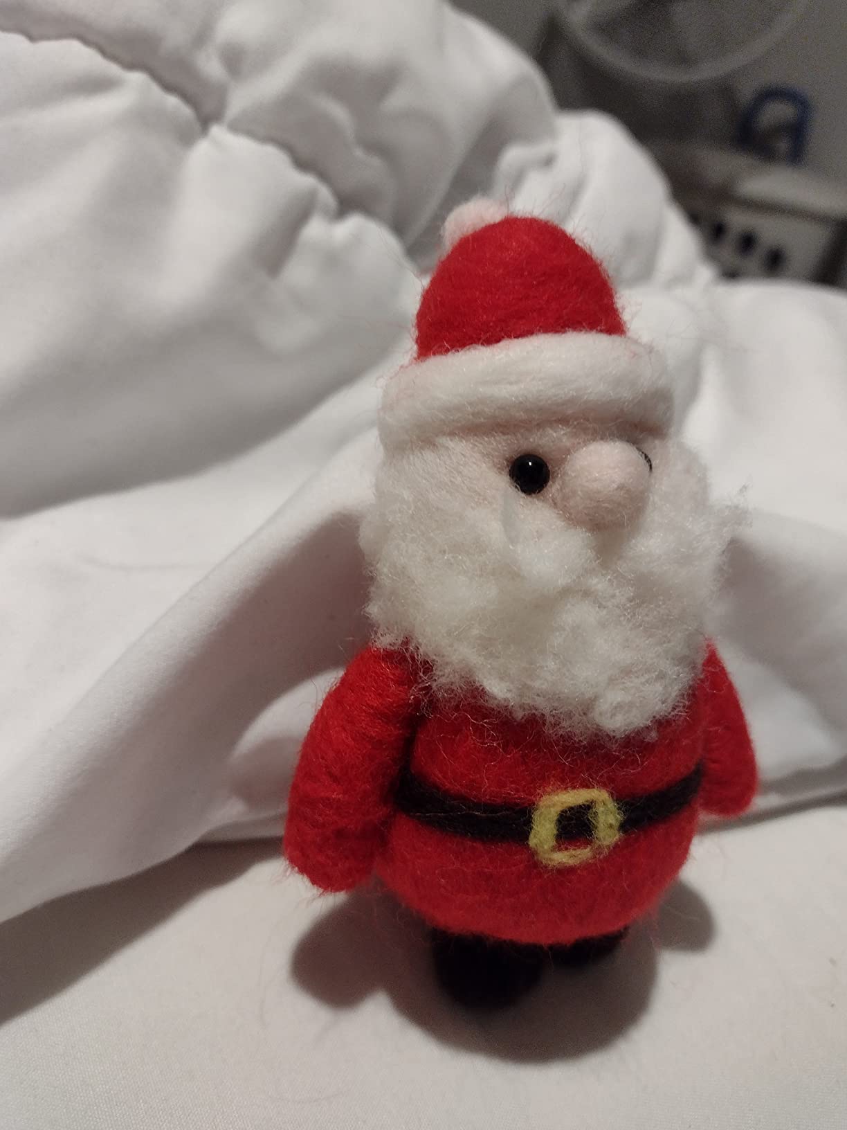 Szecl Santa Claus Wool Felting Kit Tool Supplies with Gift Box, Christmas Needle Felting Kit Beginner DIY Non Finished Poked Set Xmas Ornaments, 4Pcs Needles, 2Pcs Eyes, Felting Foam Mat, Instruction customer photo 2