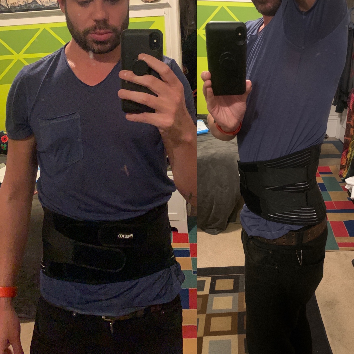 FREETOO Back Braces for Lower Back Pain Relief with 6 Stays, Breathable Back Support Belt for Men/Women for work, Anti-skid lumbar support belt with 16-hole Mesh for sciatica(M) customer photo 1