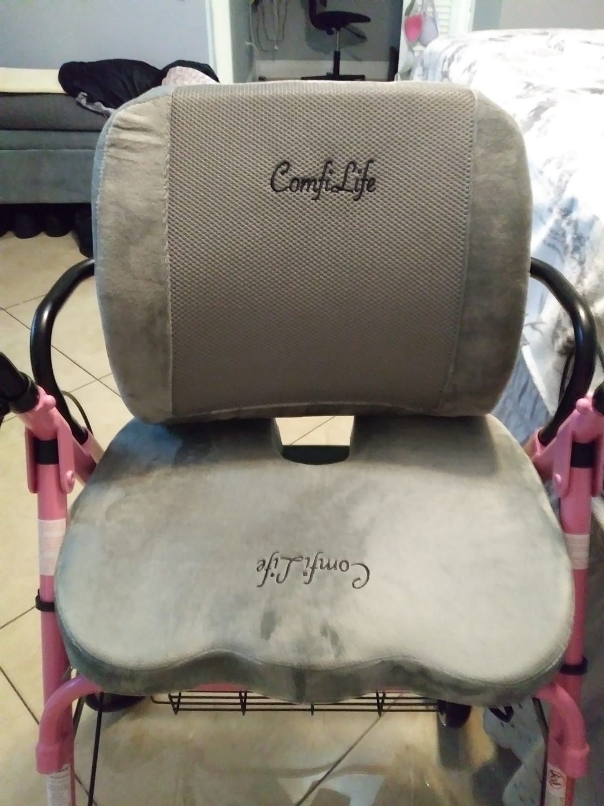 ComfiLife Lumbar Support Back Pillow Office Chair and Car Seat Cushion - Memory Foam with Adjustable Strap and Breathable 3D Mesh (Black) customer photo 1